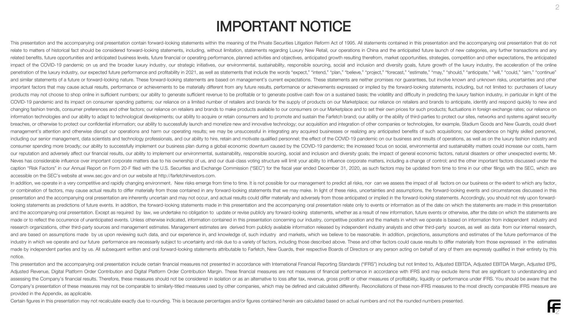 important notice | Farfetch