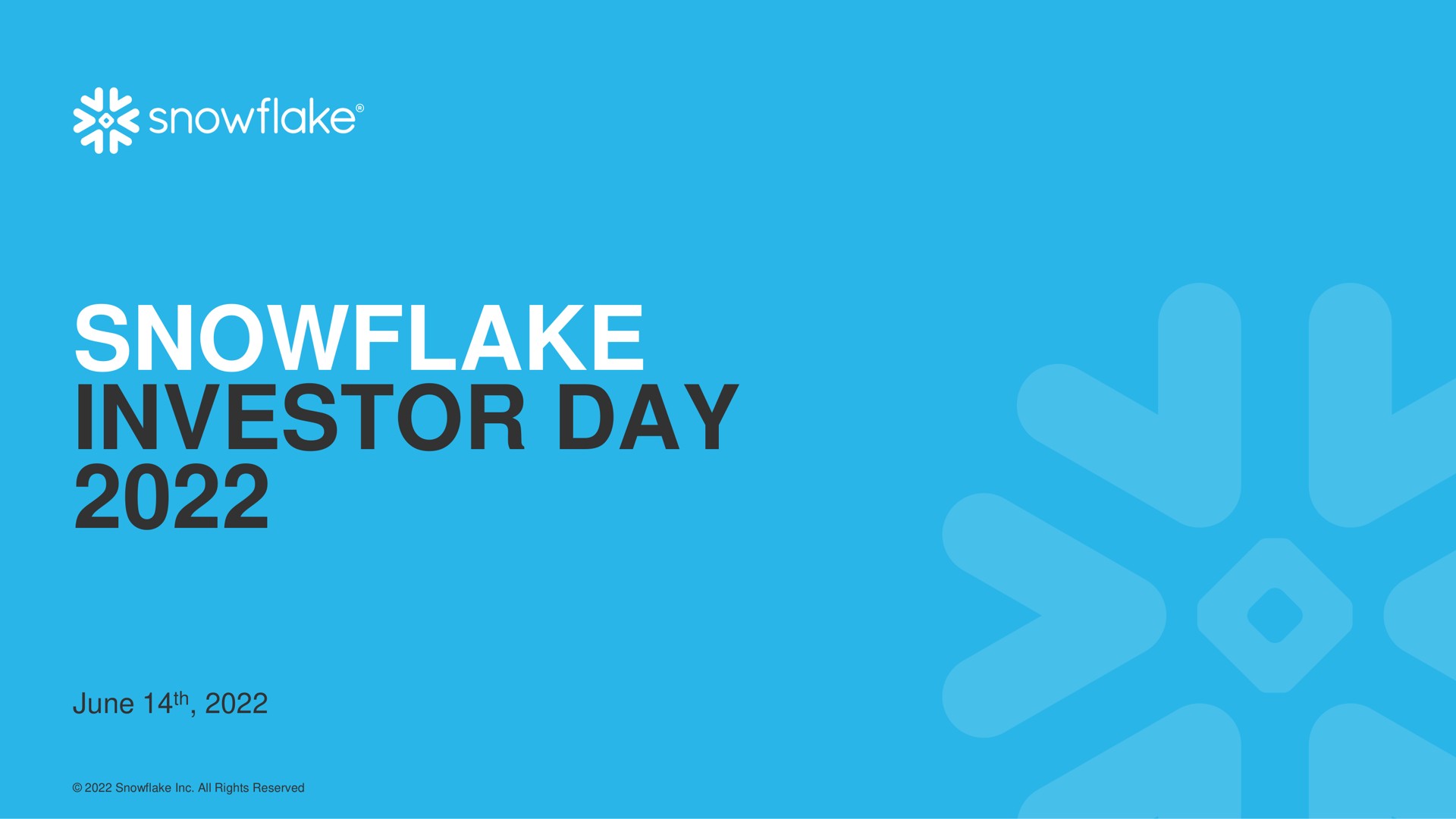 snowflake investor day | Snowflake