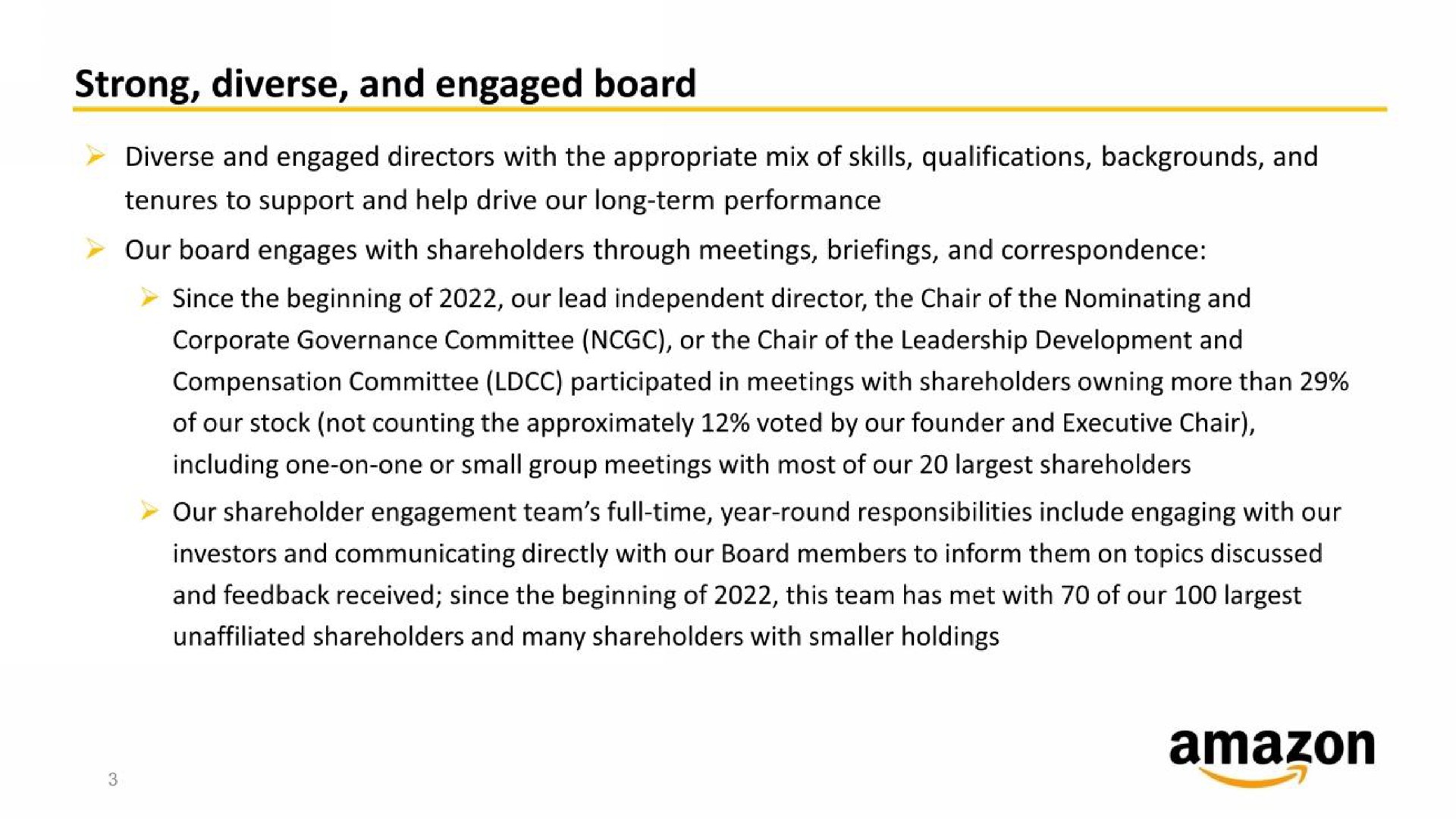 strong diverse and engaged board | Amazon