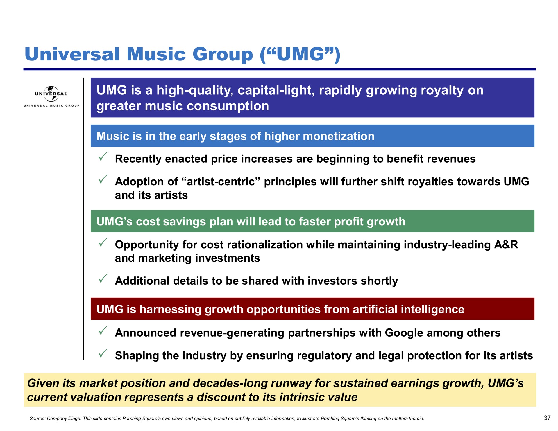 universal music group is a high quality capital light rapidly growing royalty on greater music consumption | Pershing Square