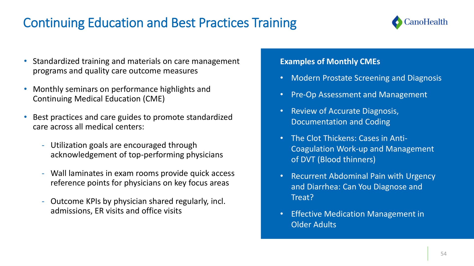continuing education and best practices training | Cano Health