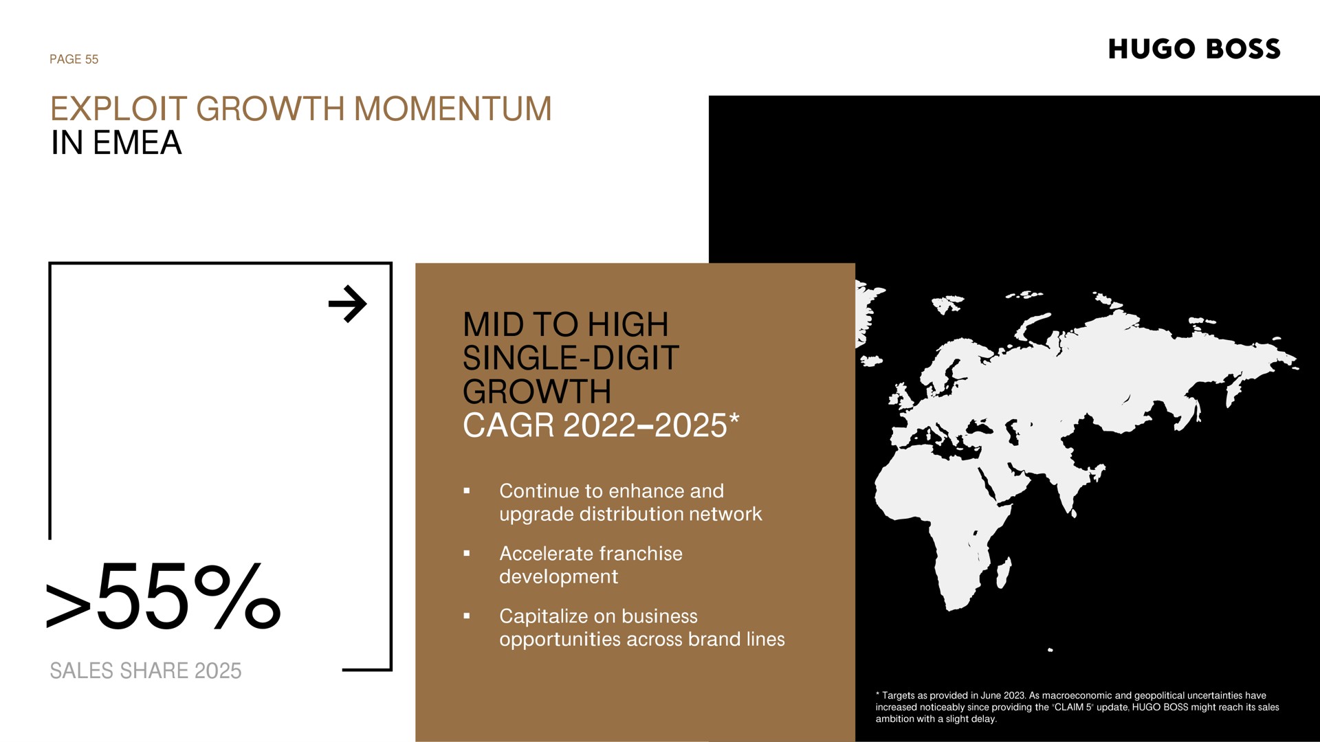 exploit growth momentum in mid to high single digit growth page boss | Hugo Boss
