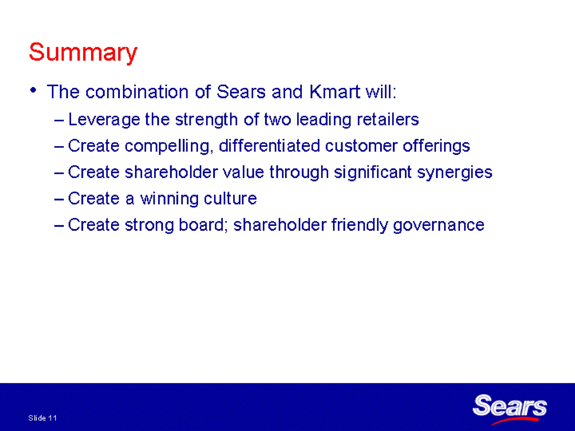 summary | Sears