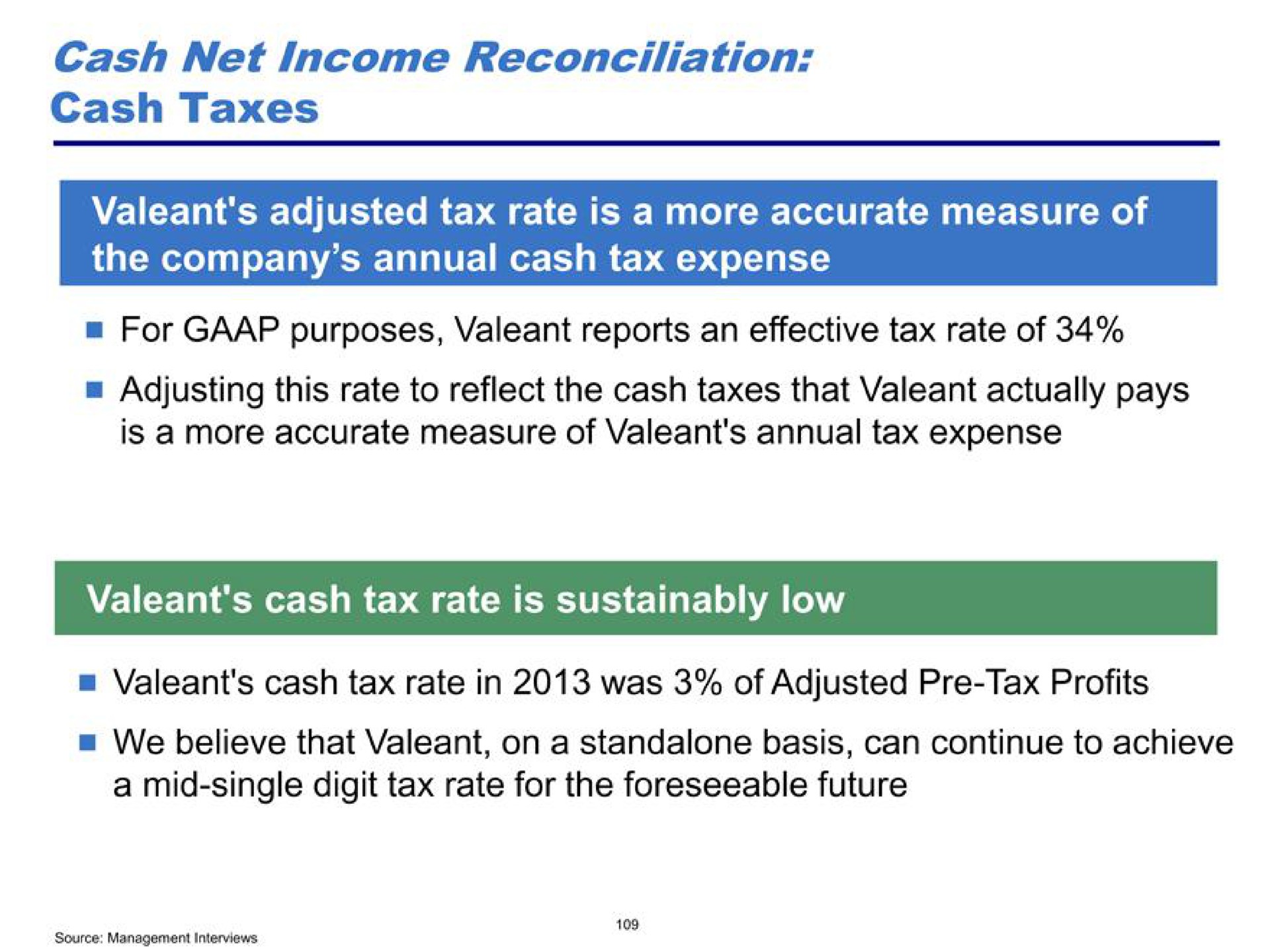 cash net income reconciliation cash taxes adjusted tax rate is a more accurate measure of | Pershing Square