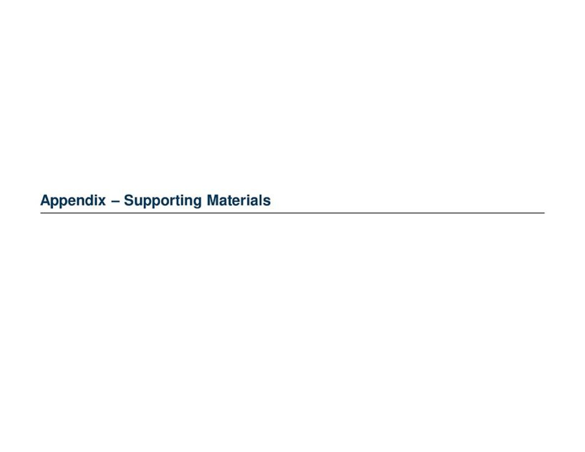 appendix supporting materials | Barclays