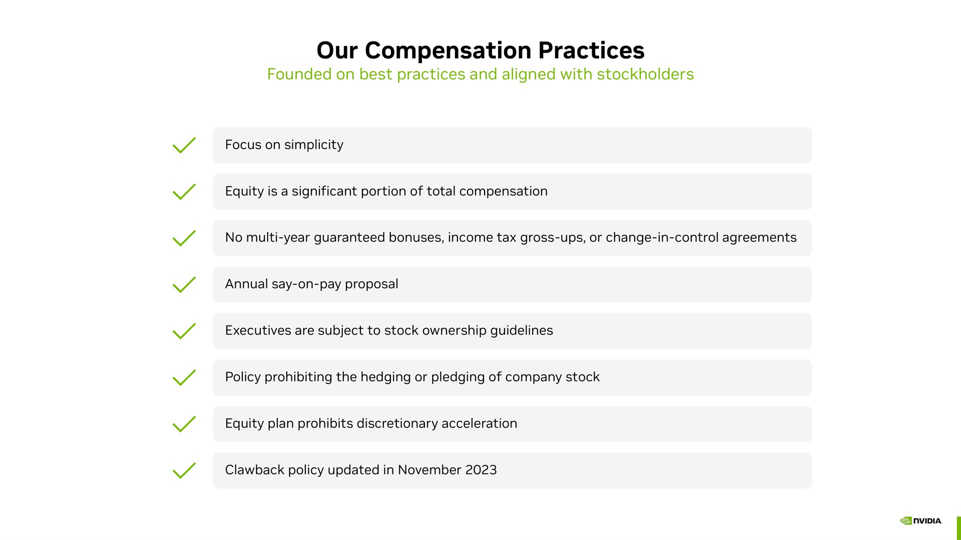 our compensation practices a | NVIDIA