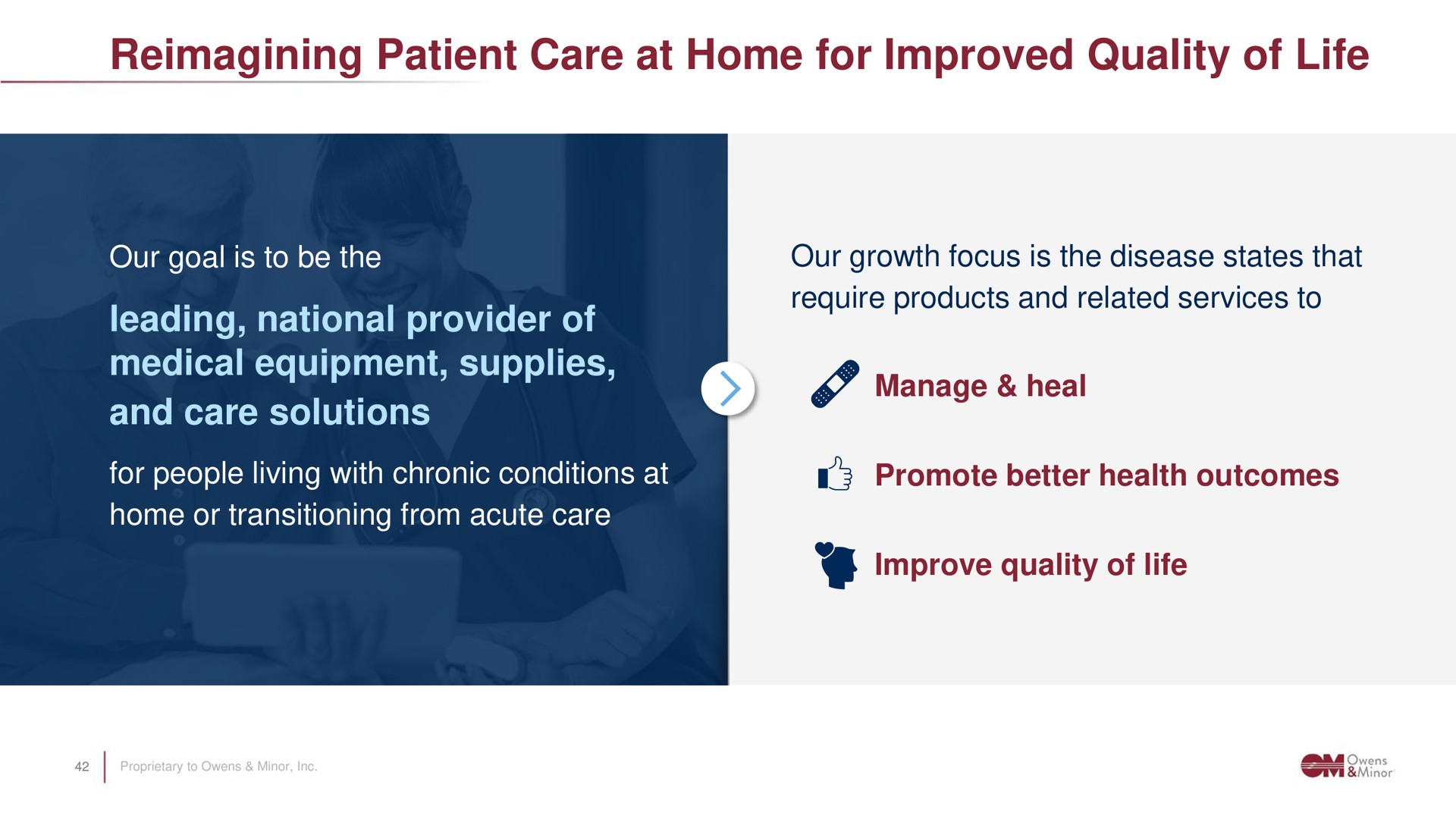 patient care at home for improved quality of life leading national provider of medical equipment supplies and care solutions manage heal | Owens&Minor