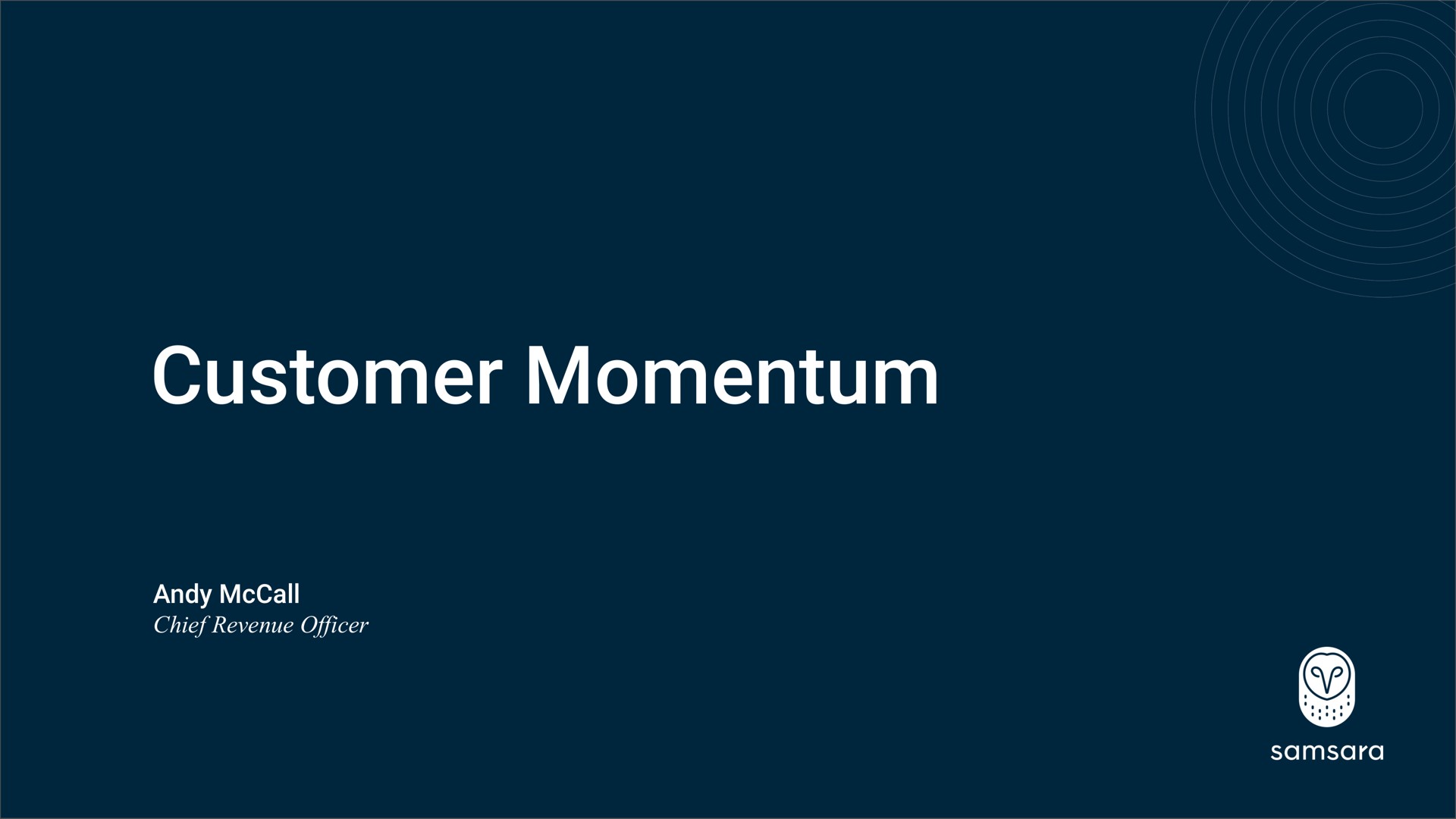 customer momentum chief revenue officer | Samsara
