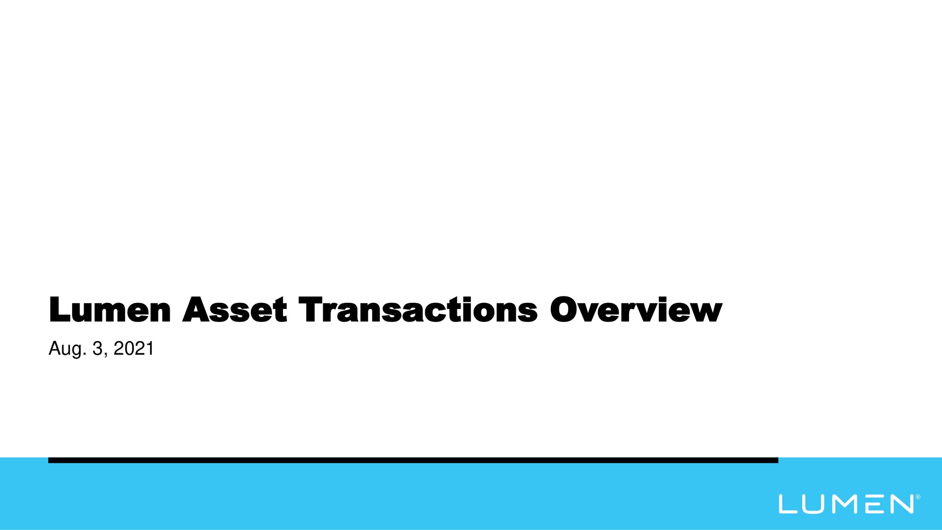 lumen asset transactions overview | Lumen