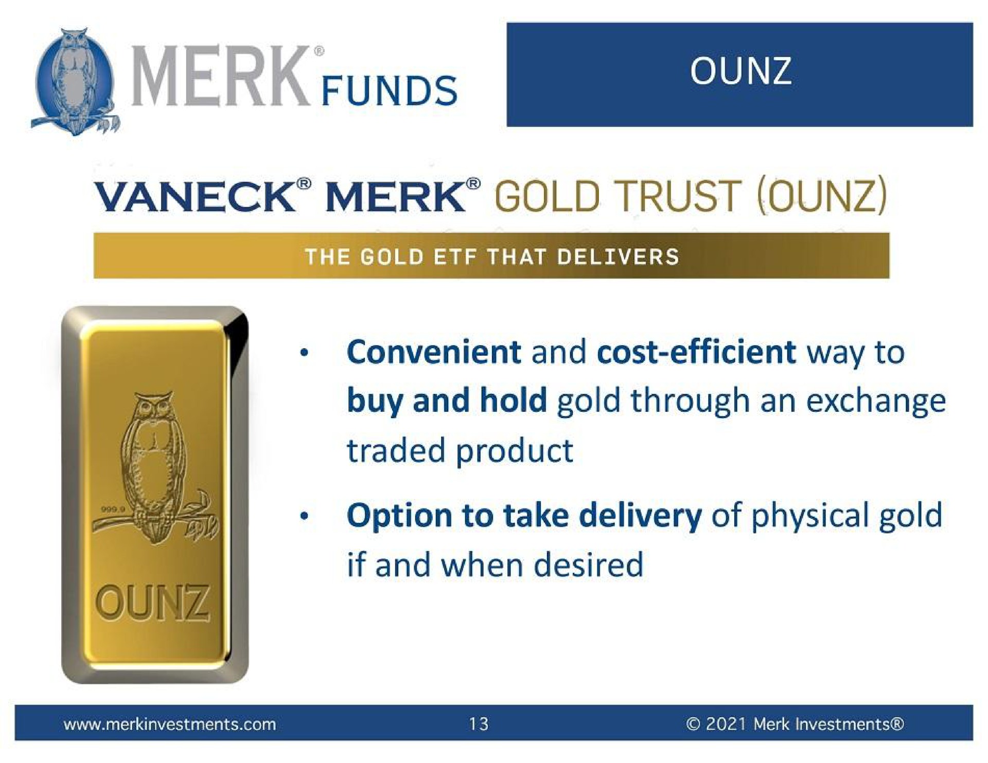 merk gold trust | VanEck Merk Gold Trust