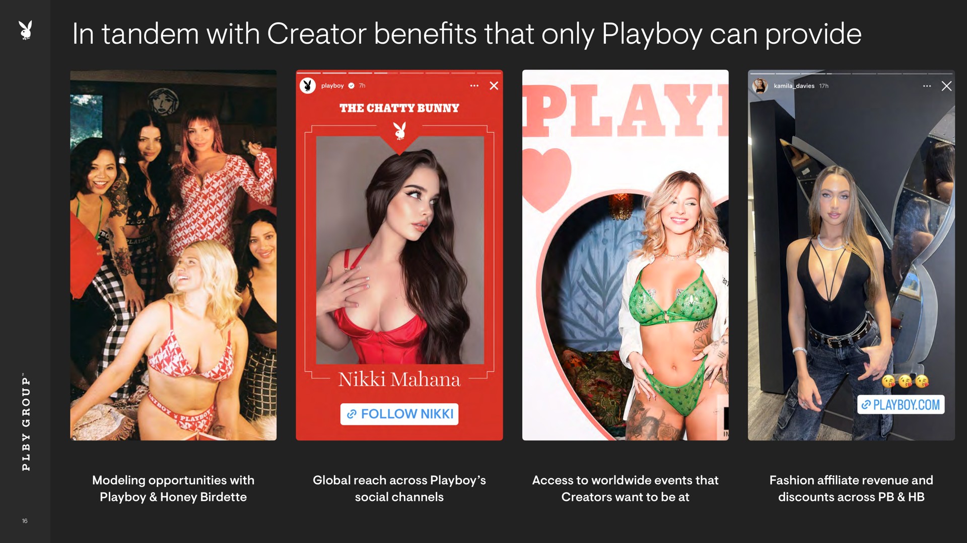 in tandem with creator benefits that only playboy can provide | Playboy