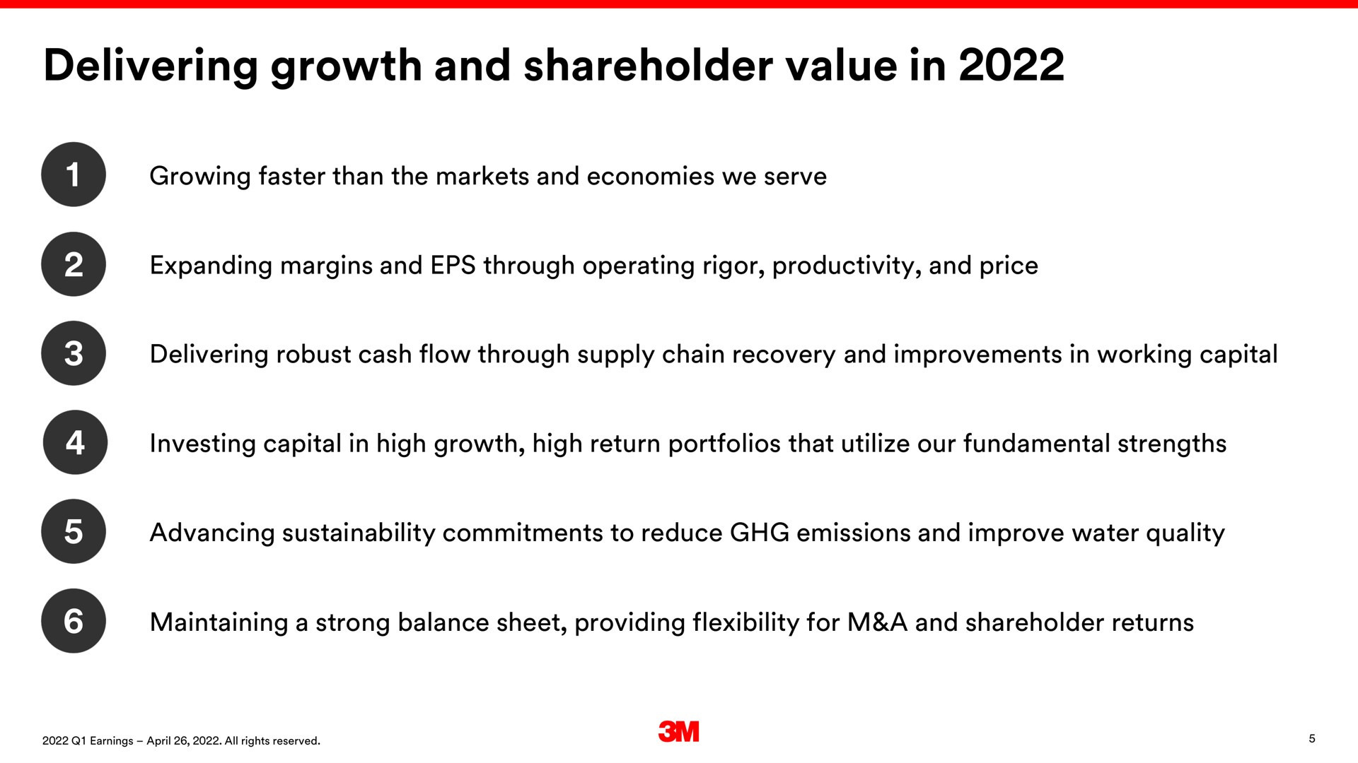 delivering growth and shareholder value in | 3M