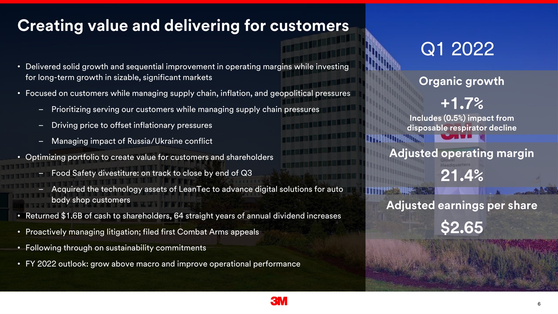 creating value and delivering for customers | 3M