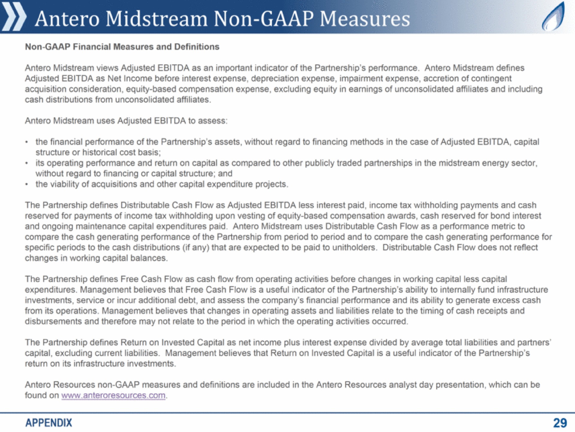 midstream non measures a a | Antero Midstream Partners