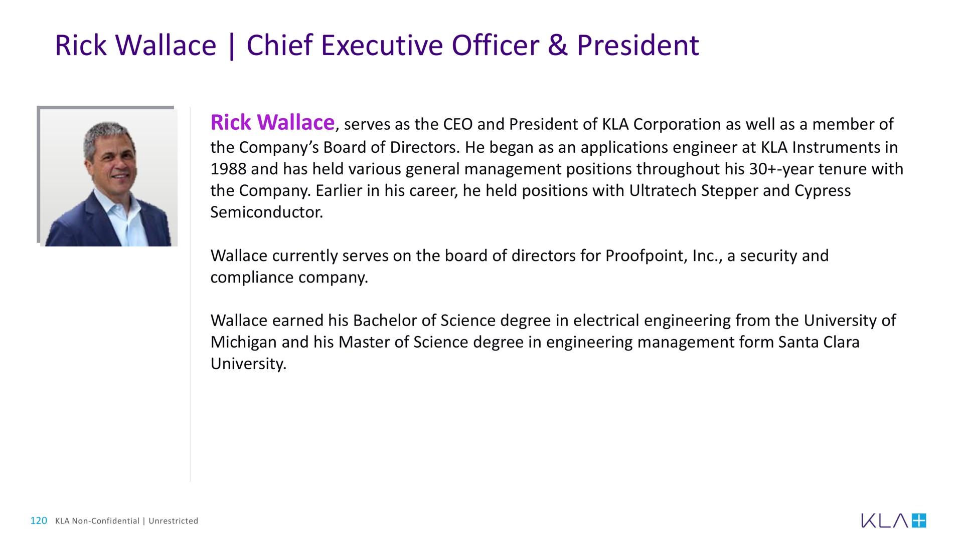 rick chief executive officer president | KLA