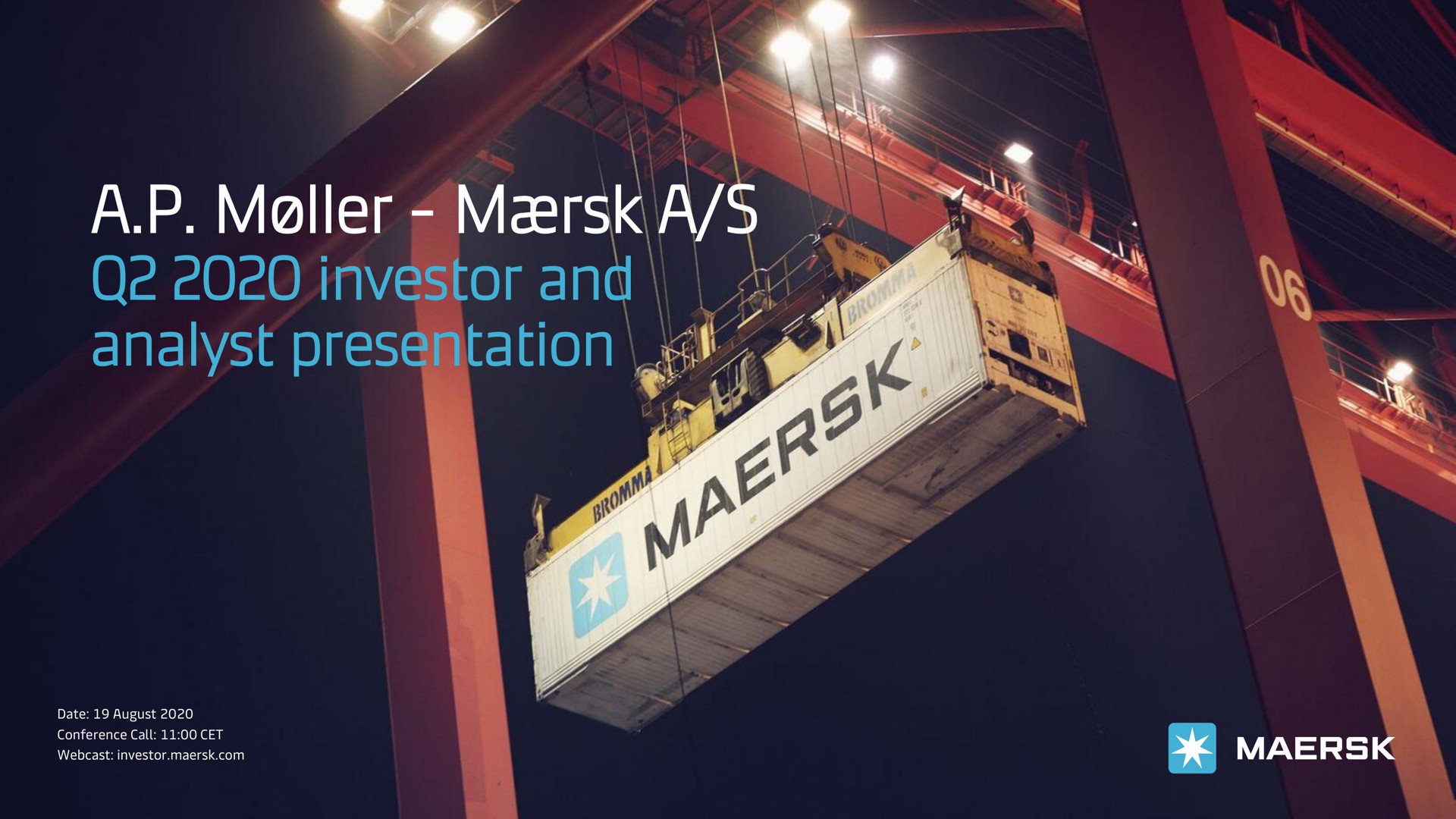 a a investor and analyst presentation fag an in | Maersk