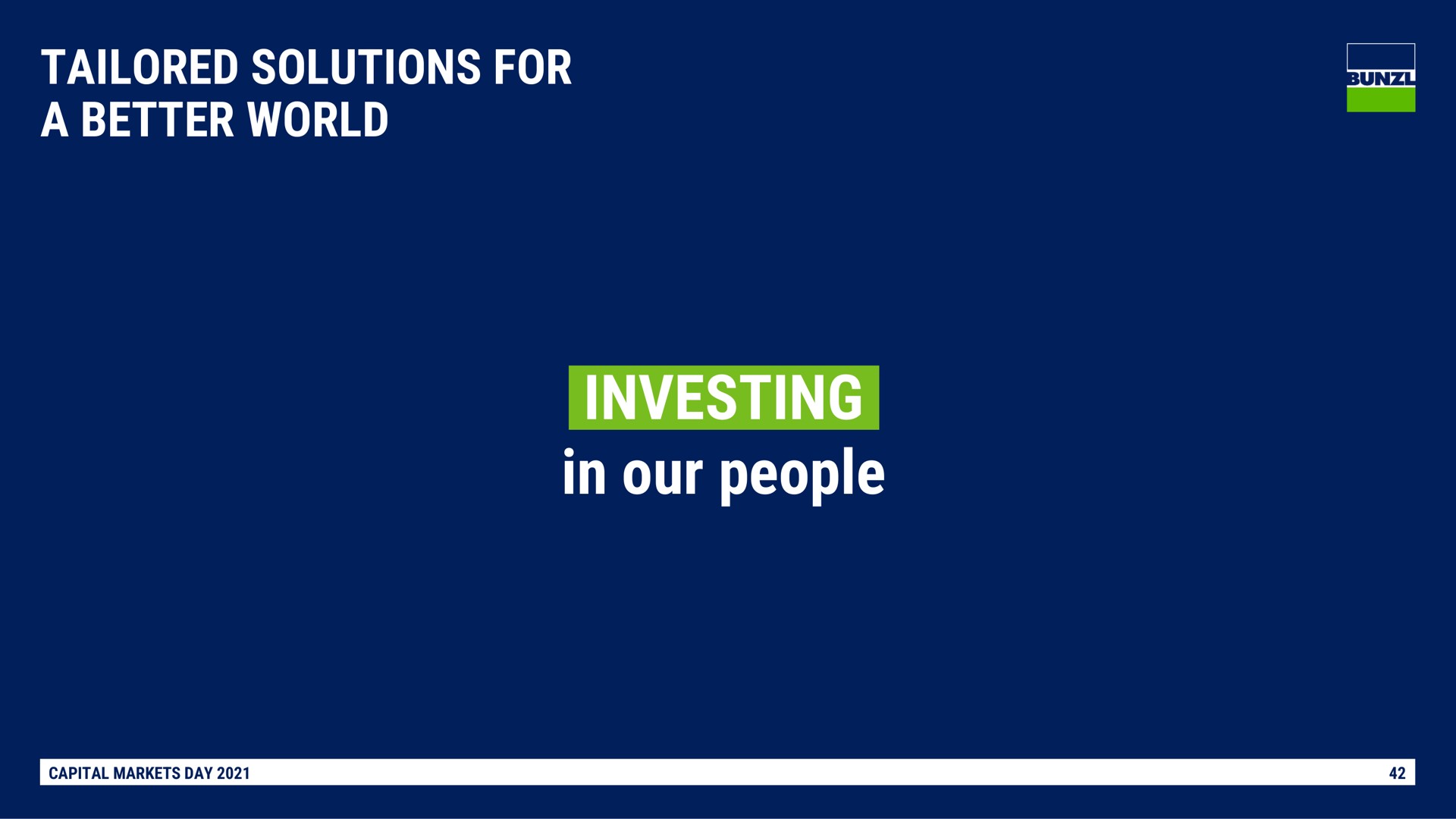tailored solutions for a better world investing in our people | Bunzl