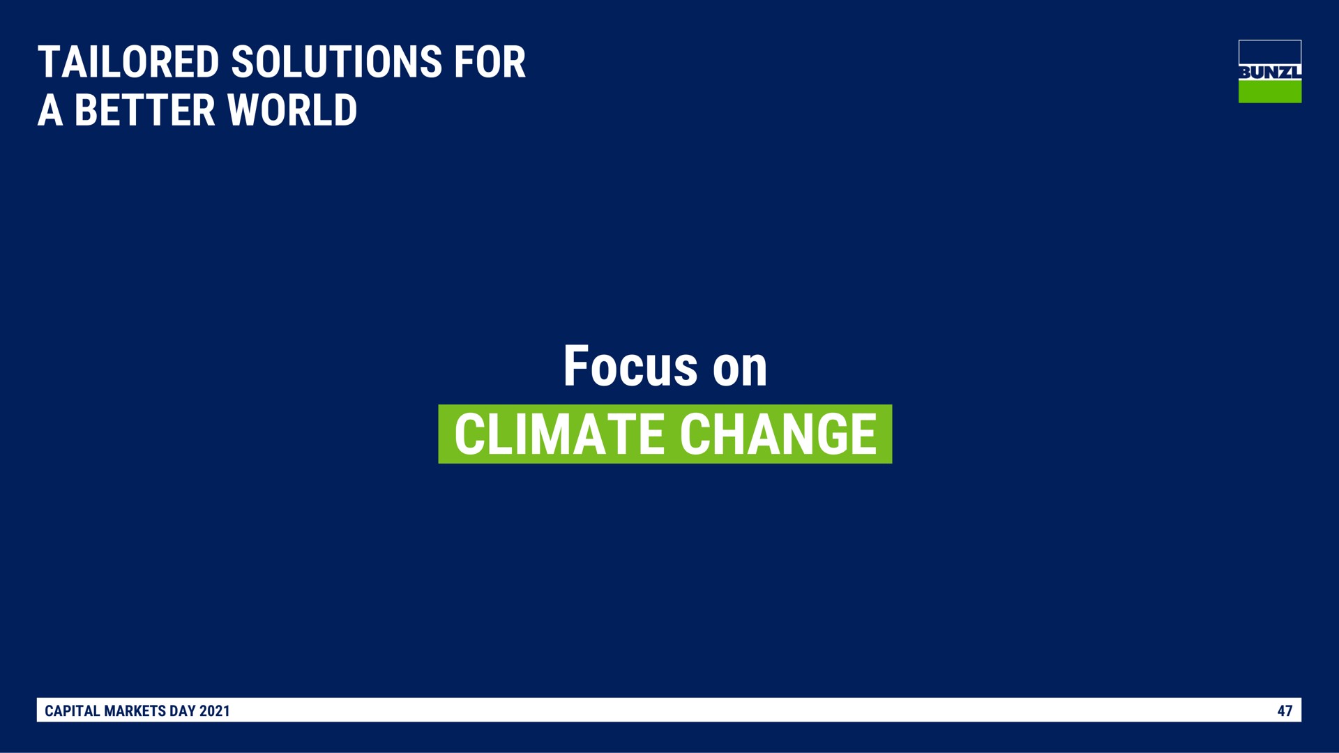 tailored solutions for a better world focus on climate change | Bunzl