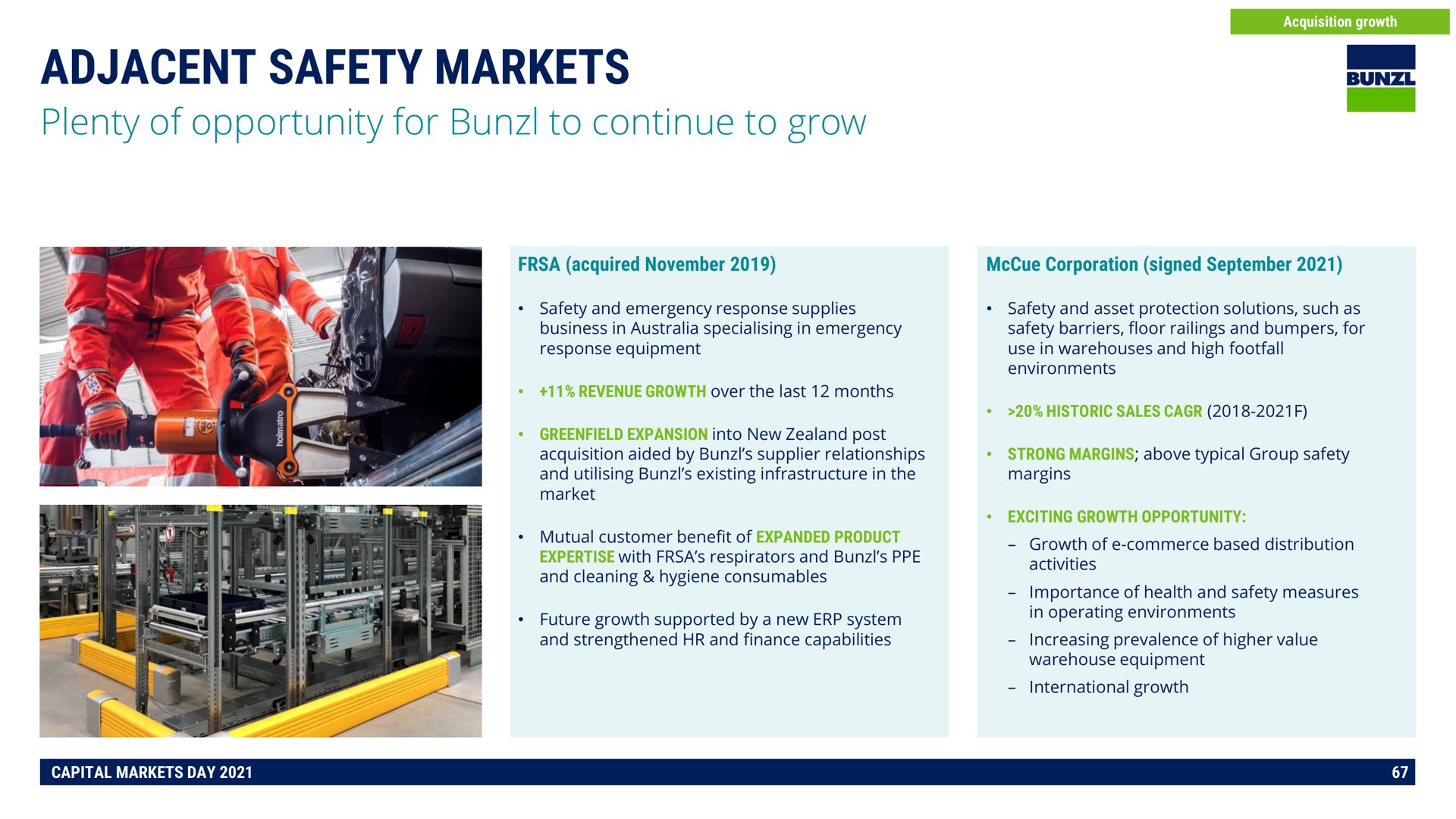 adjacent safety markets | Bunzl