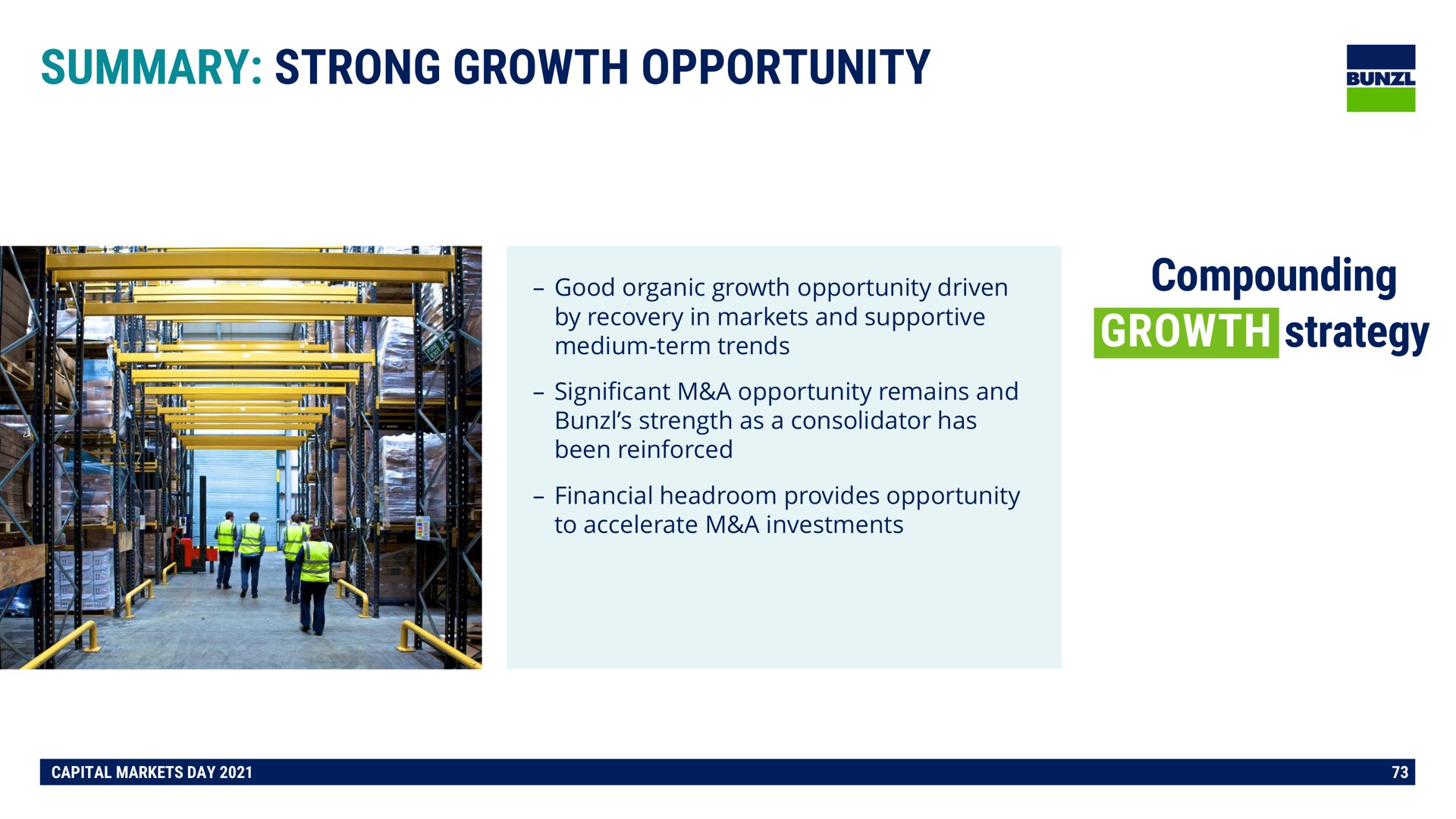 summary strong growth opportunity compounding growth strategy pone | Bunzl