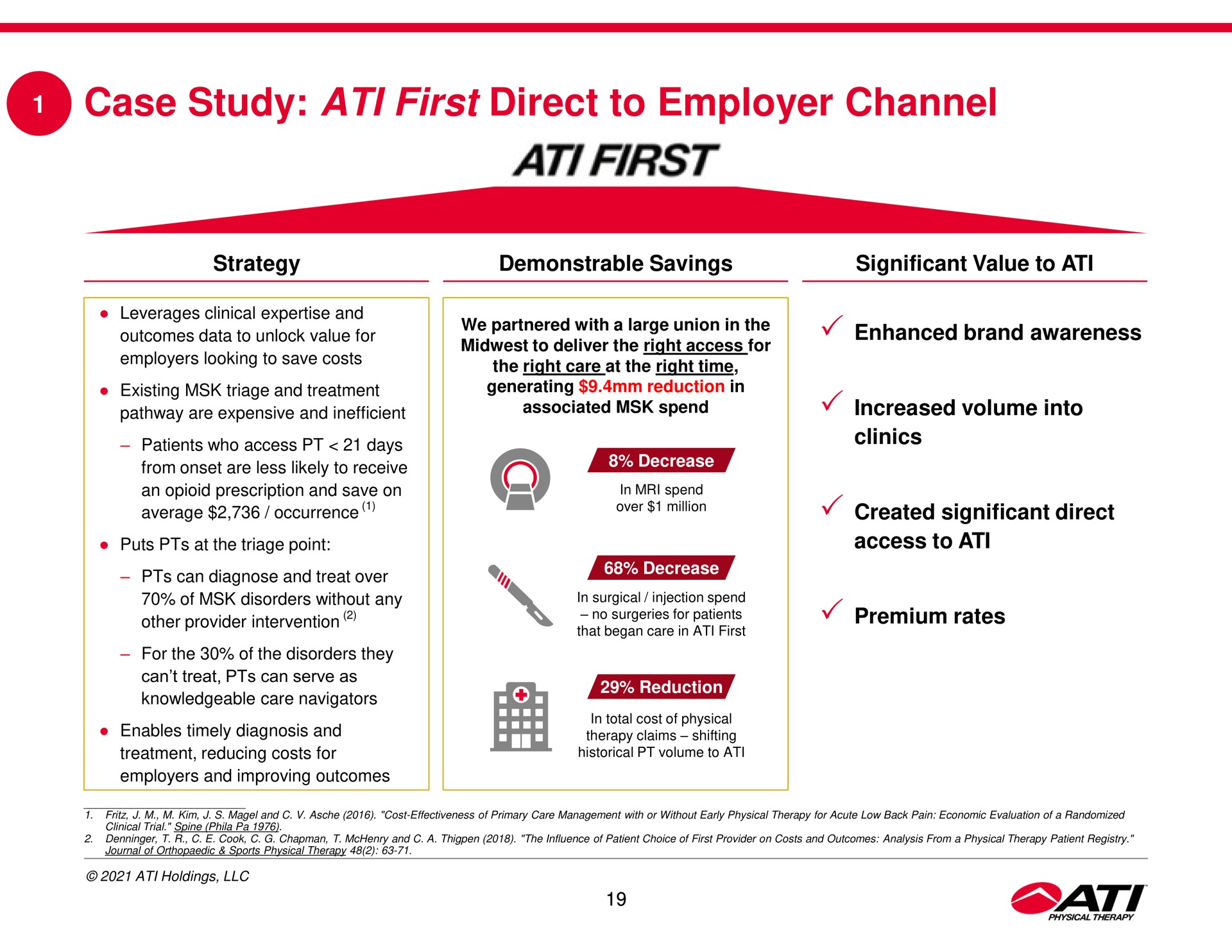 case study first direct to employer channel at all a | ATI Physical Therapy
