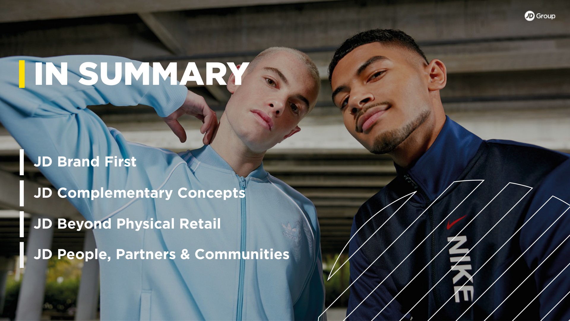 in summary brand first complementary concepts beyond physical retail people partners communities | JD Sports