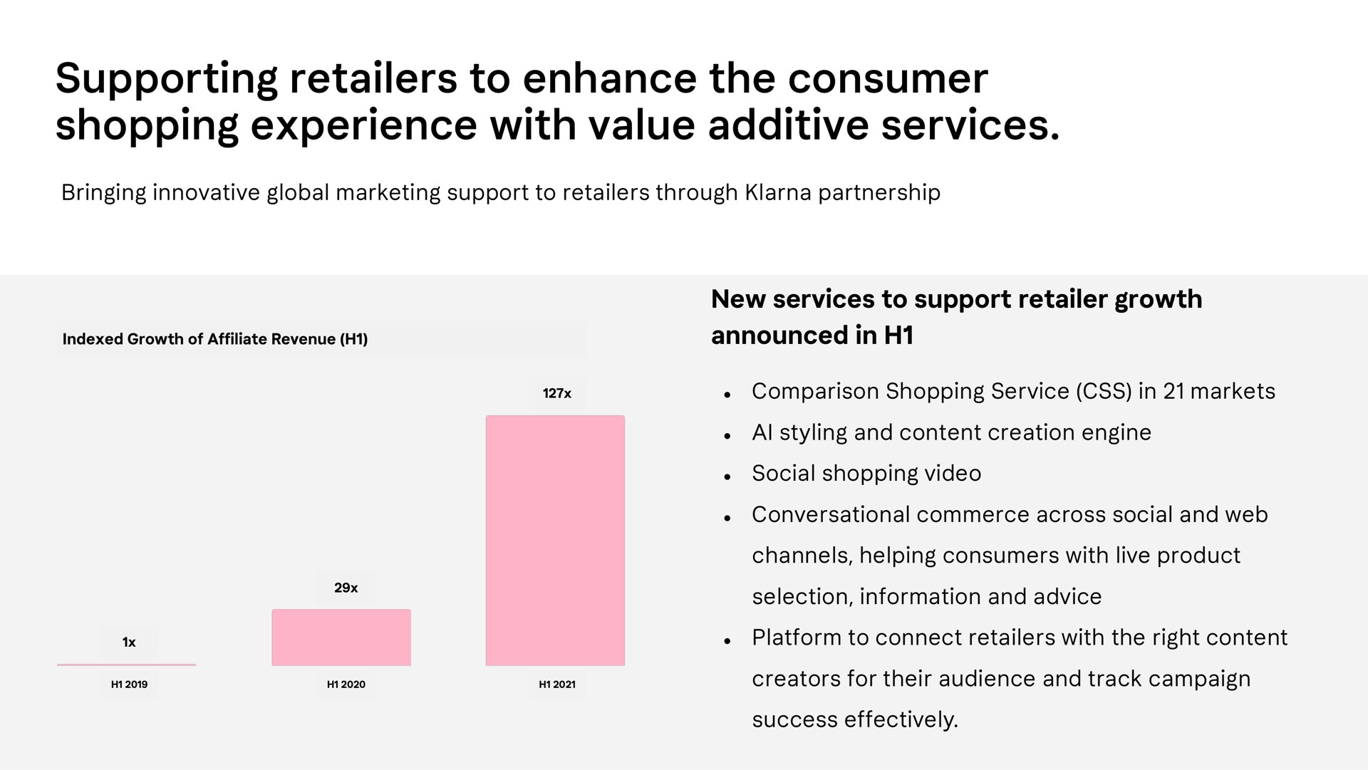 supporting retailers to enhance the consumer shopping experience with value additive services | Klarna