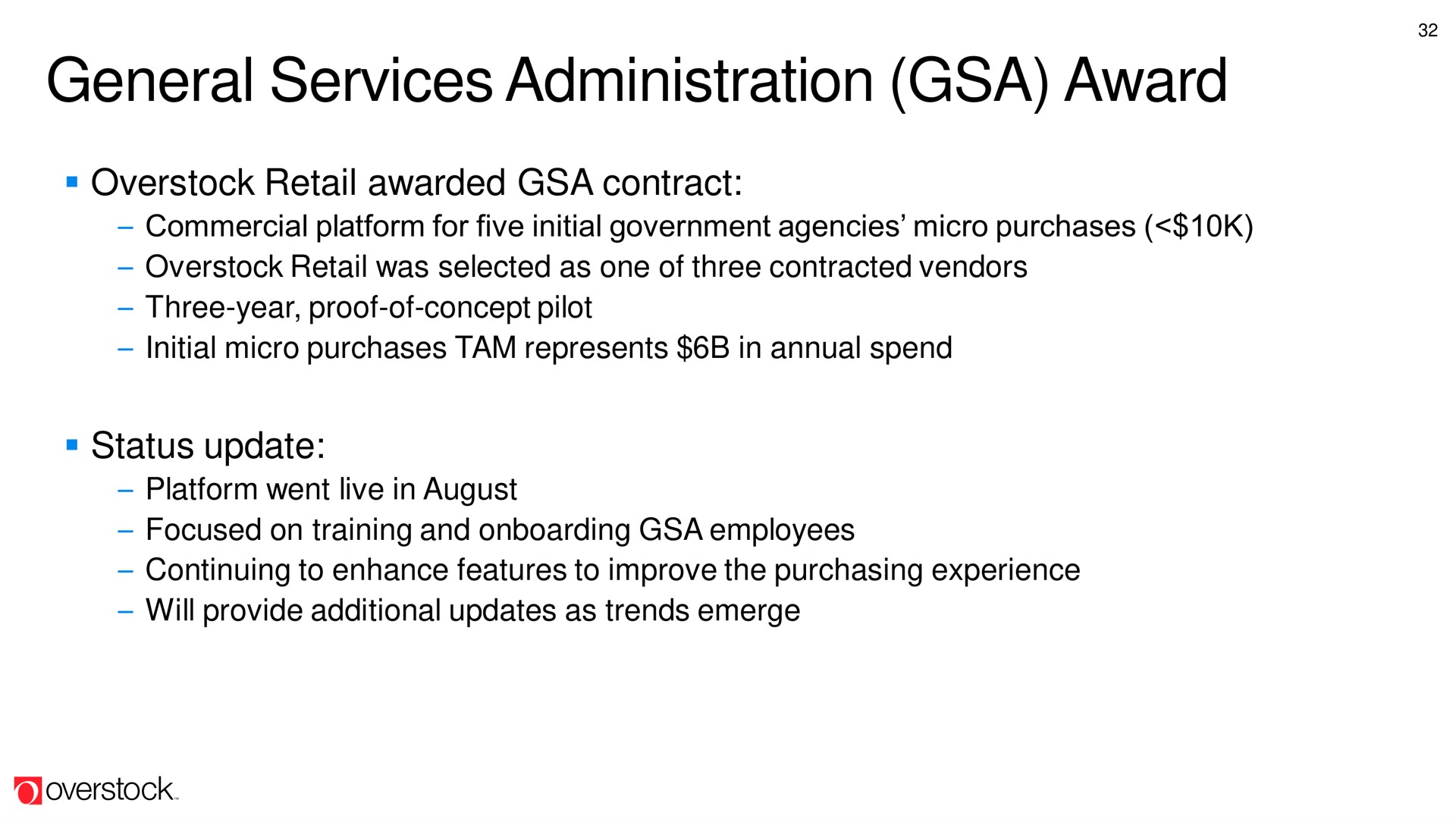 general services administration award | Overstock