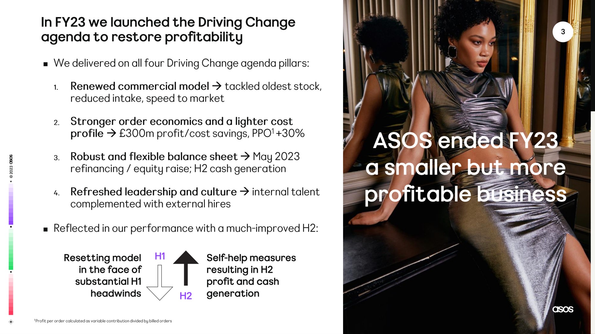 in we launched the driving change agenda to restore profitability | Asos
