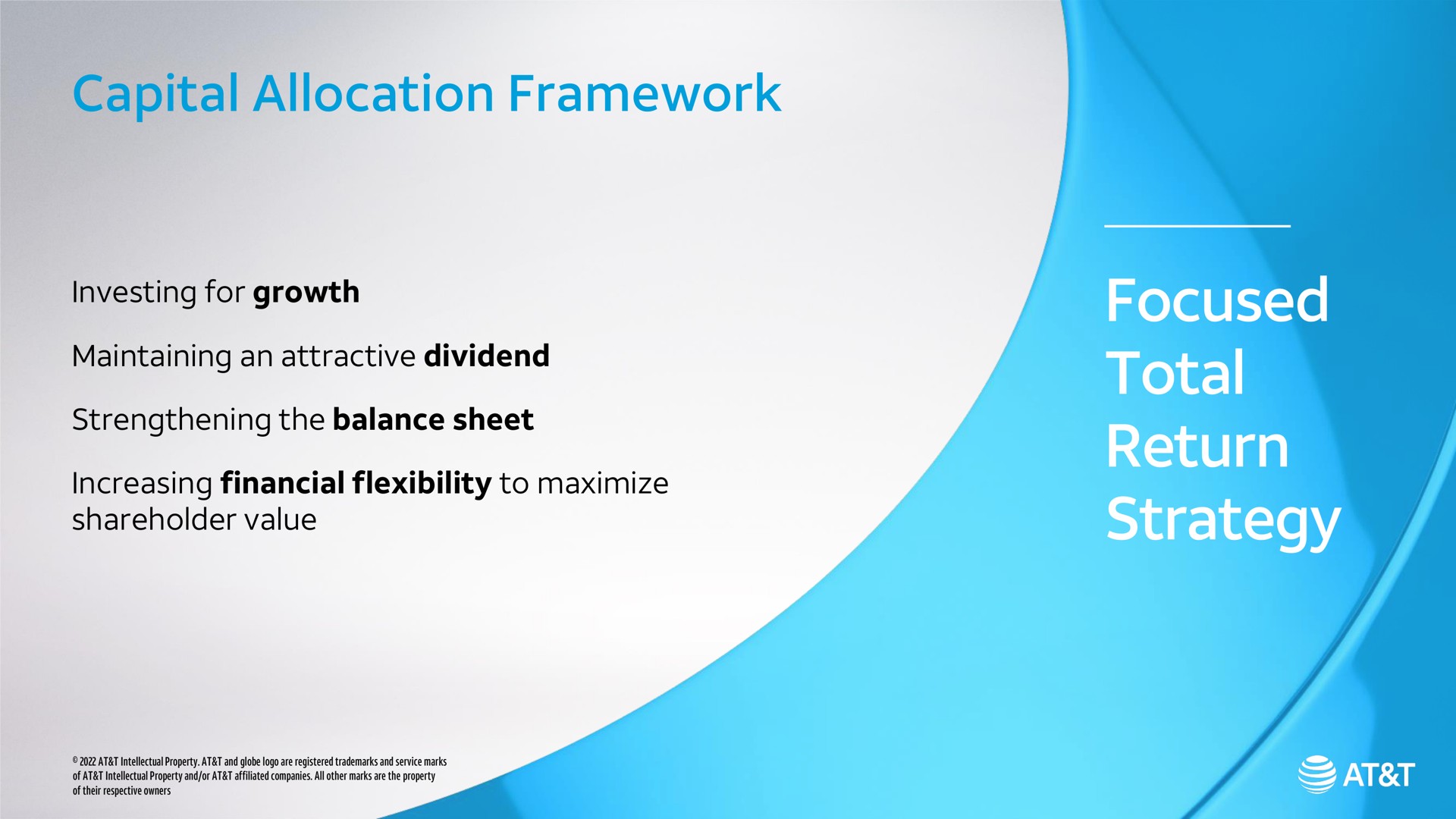 capital allocation framework focused total return strategy | AT&T
