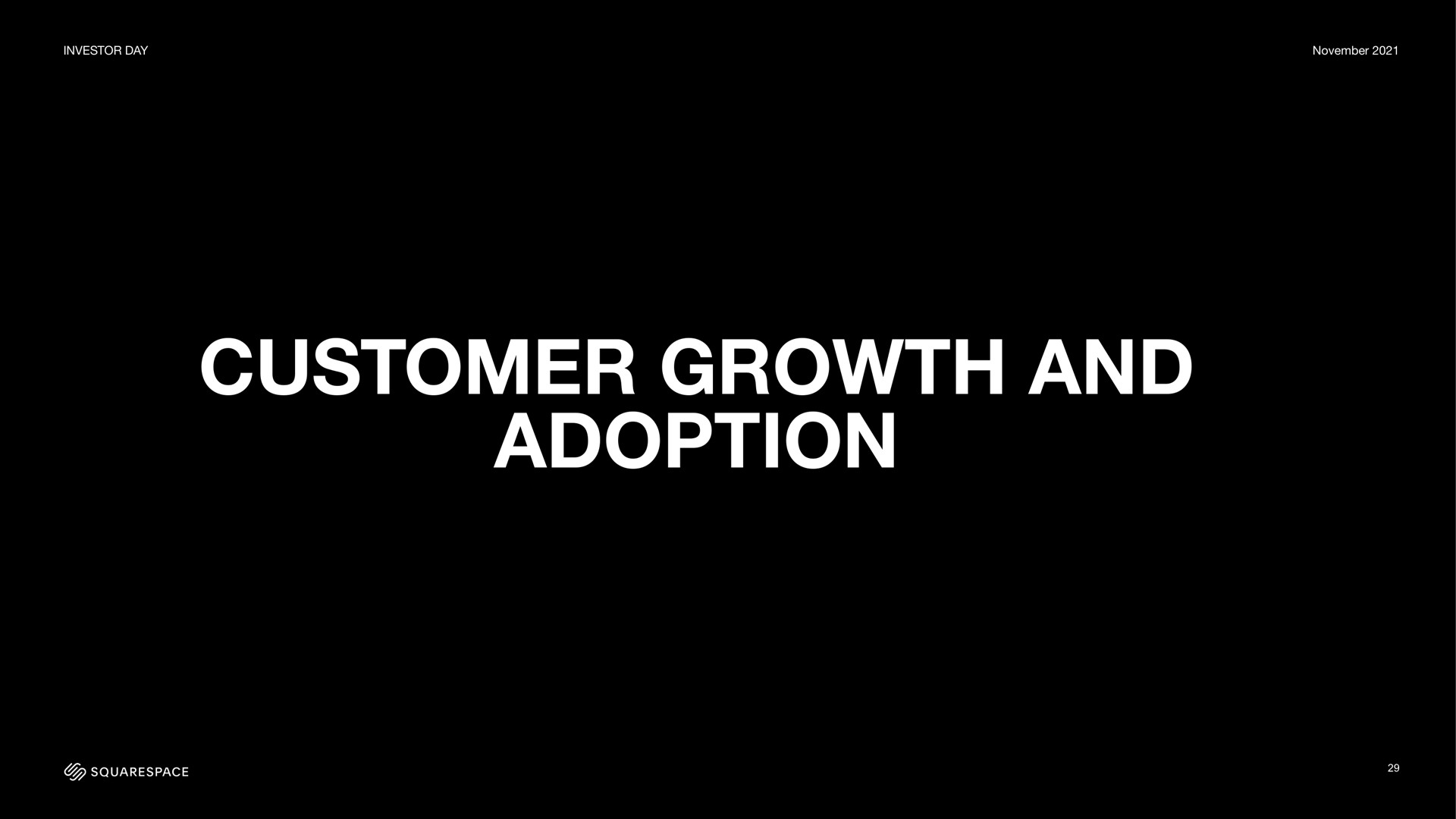 customer growth and adoption | Squarespace