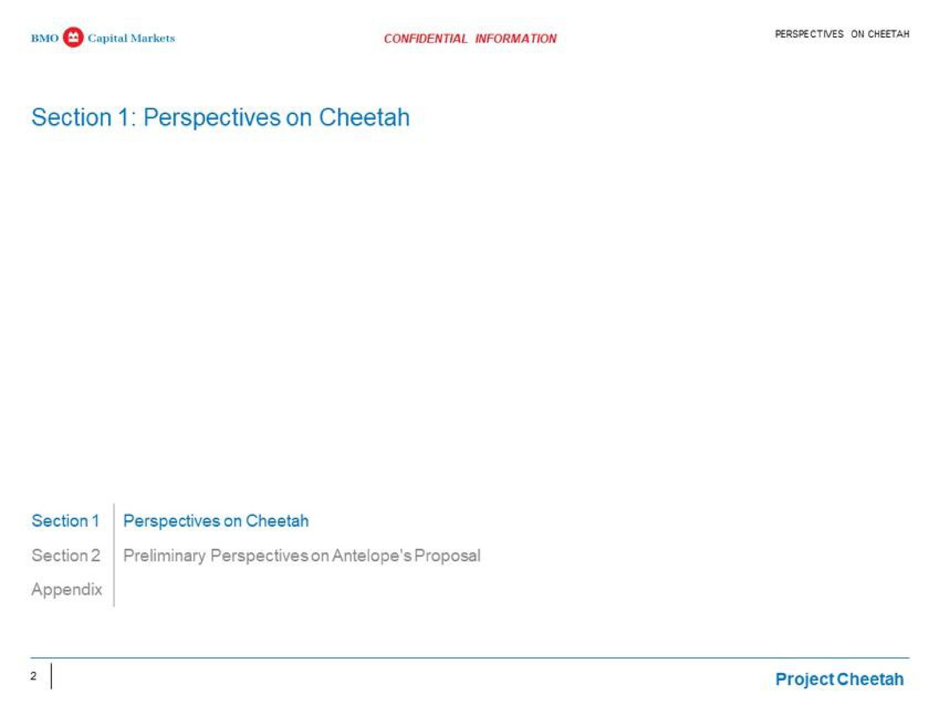 section perspectives on cheetah section perspectives on cheetah appendix project cheetah | BMO Capital Markets