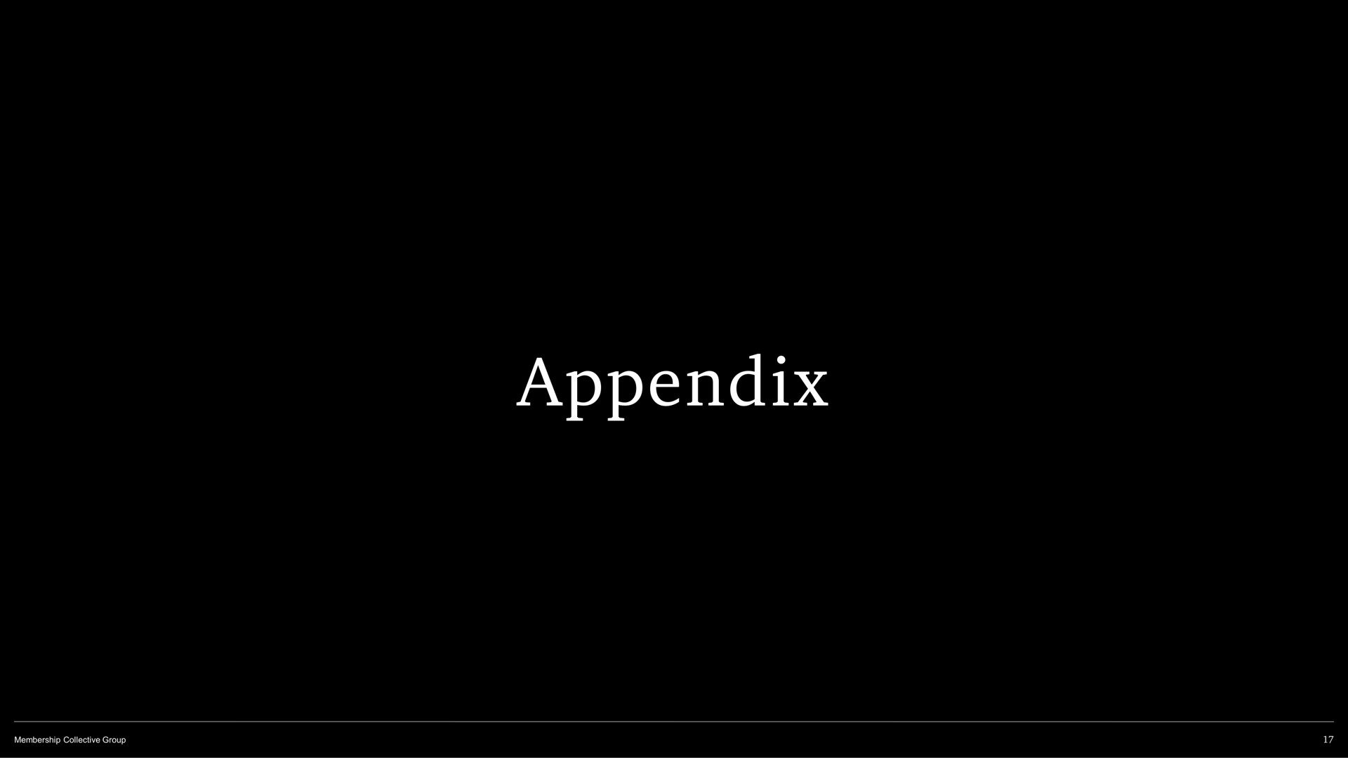 appendix | Membership Collective Group
