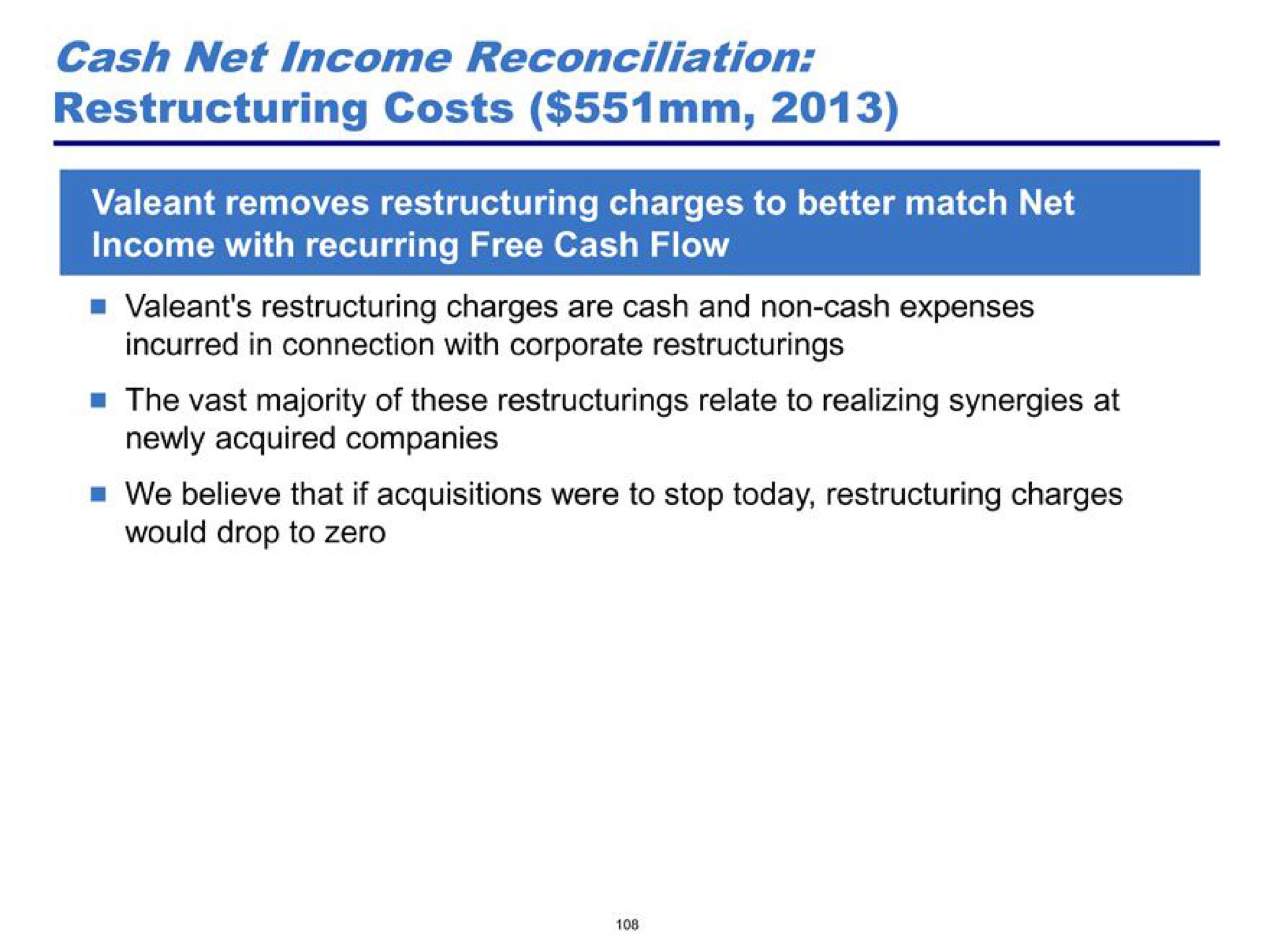cash net income reconciliation costs | Pershing Square