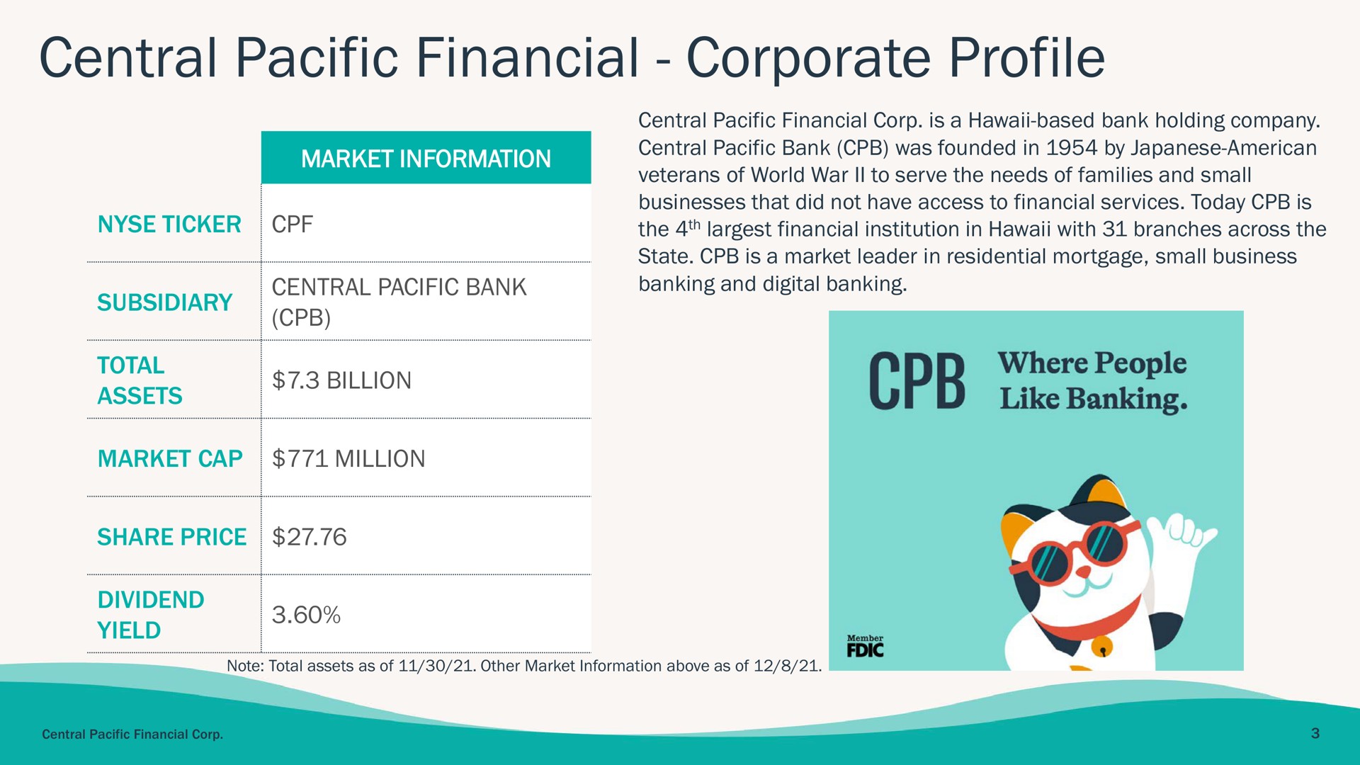 central pacific financial corporate profile ticker bank where people like banking | Central Pacific Financial