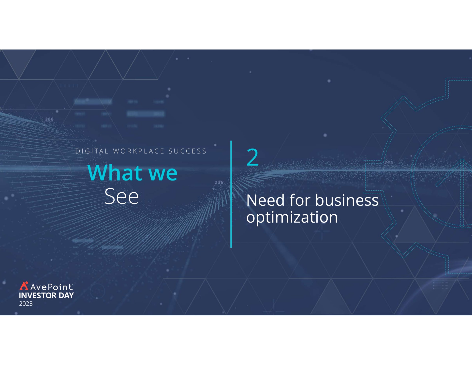 what we see need for business optimization | AvePoint
