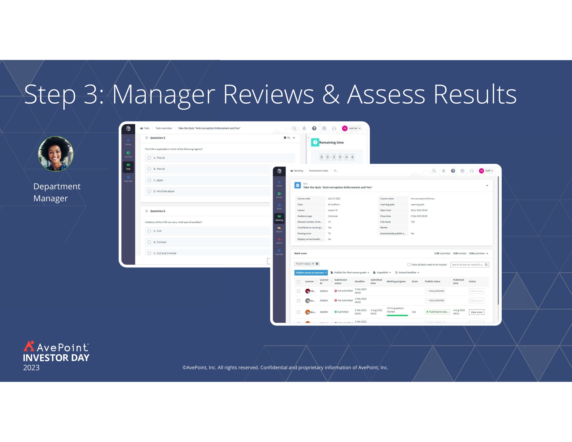 step manager reviews assess results | AvePoint