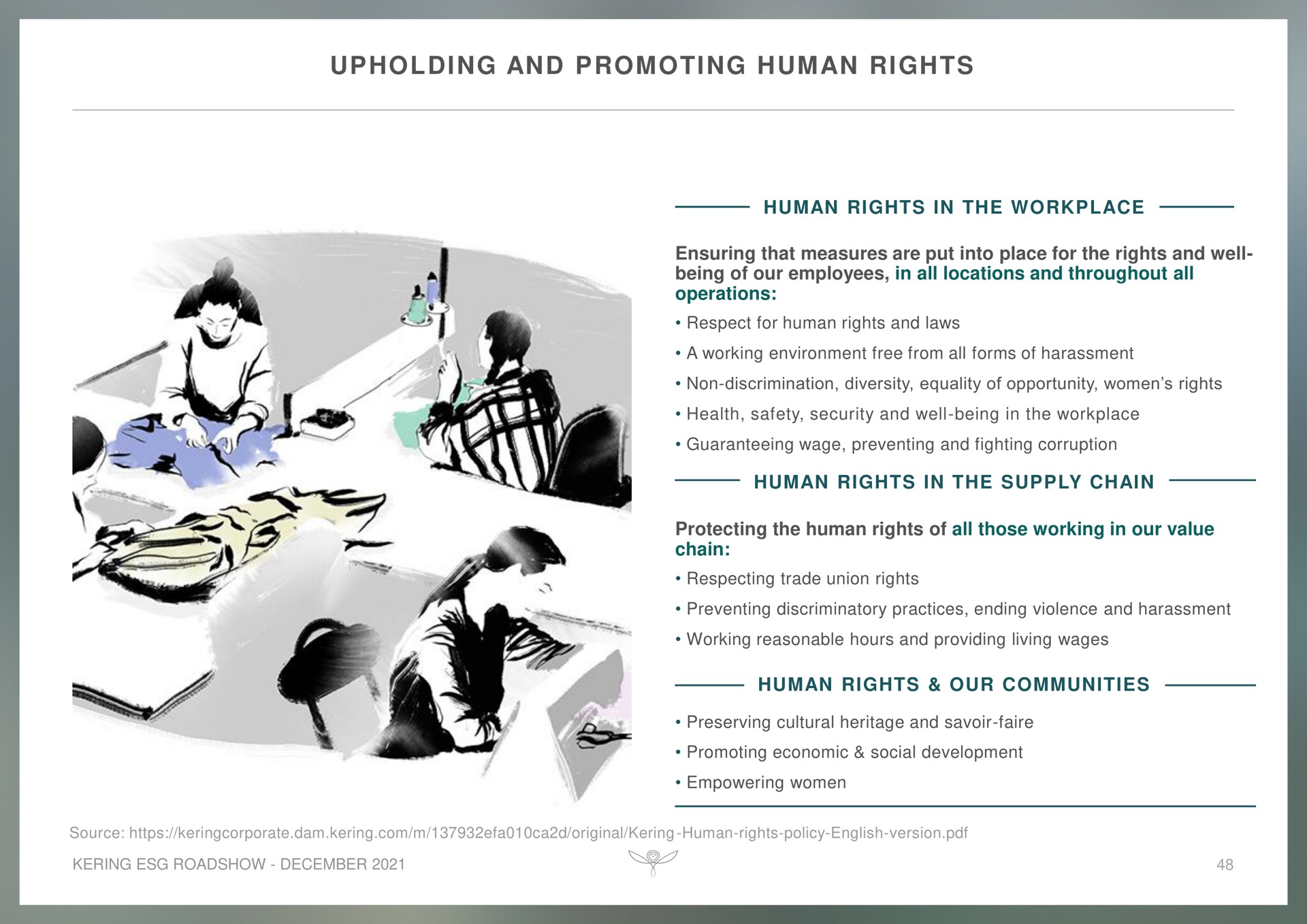 upholding and promoting human rights | Kering