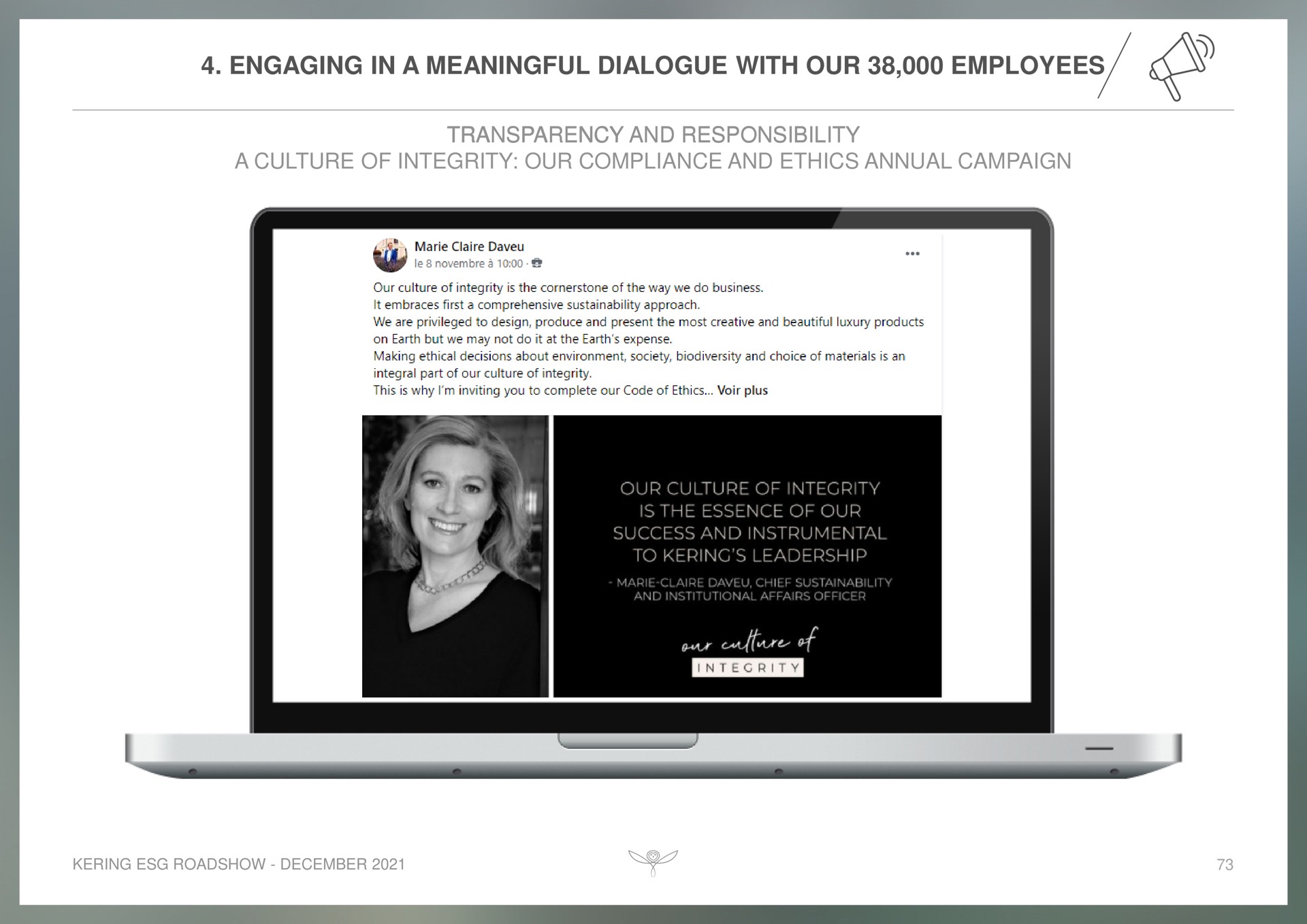 engaging in a meaningful dialogue with our employees | Kering