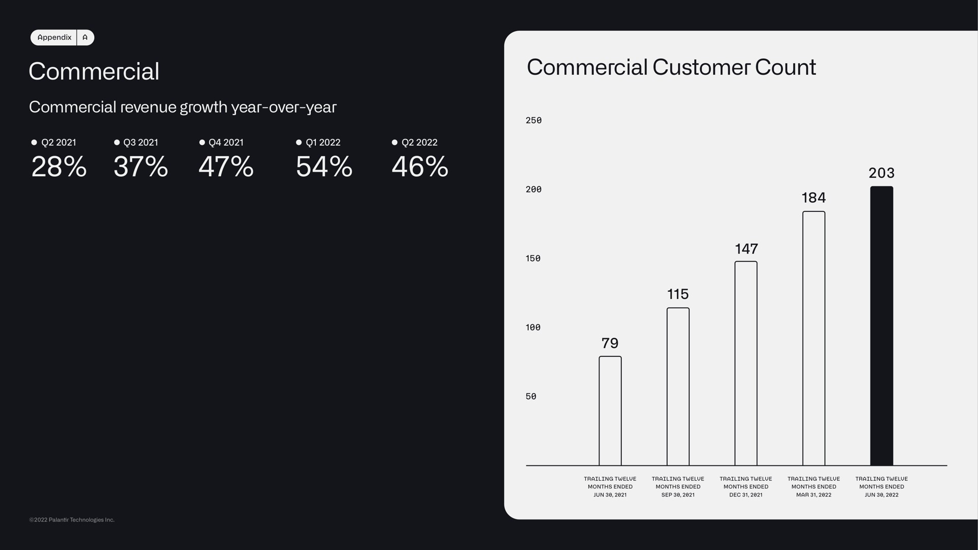commercial commercial revenue growth year over year commercial customer count a | Palantir