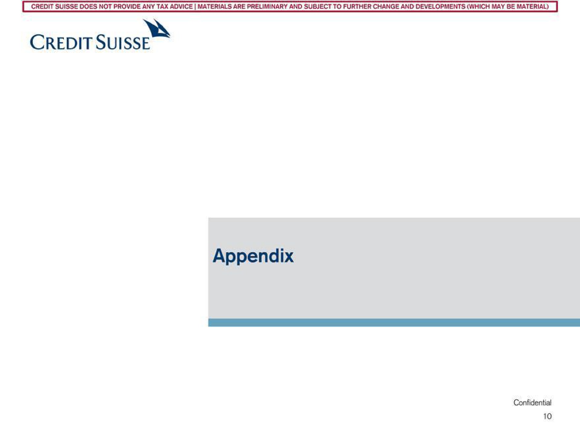 credit appendix | Credit Suisse
