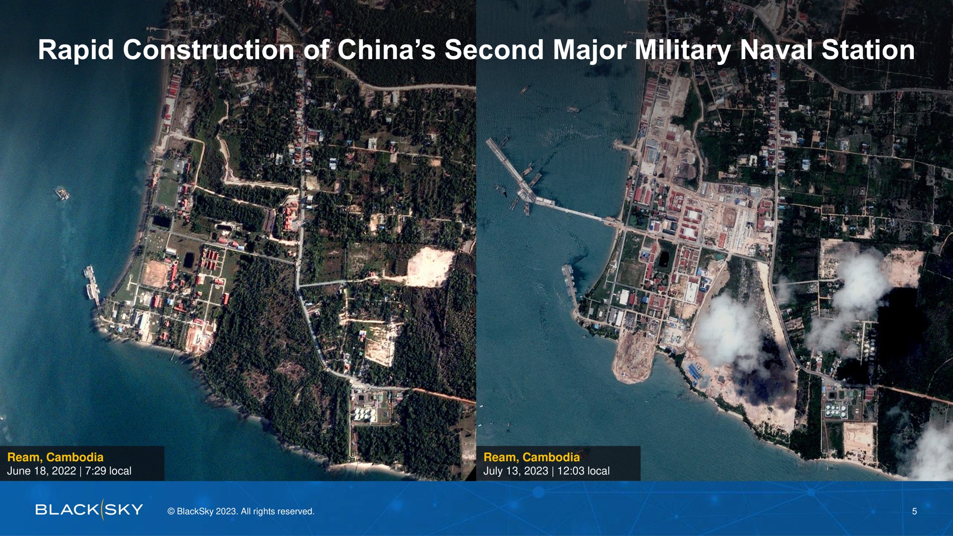 rapid construction of china second major military naval station a | BlackSky