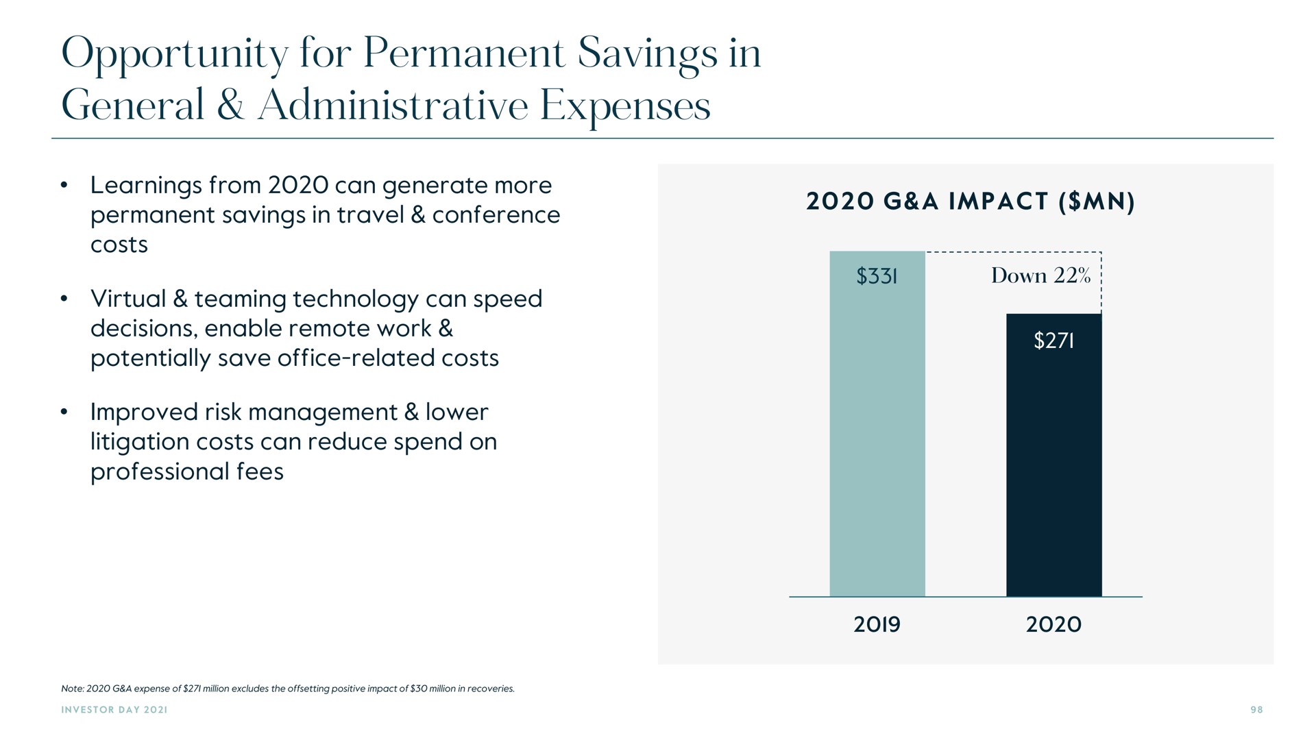 opportunity for permanent savings in general administrative expenses | Carlyle