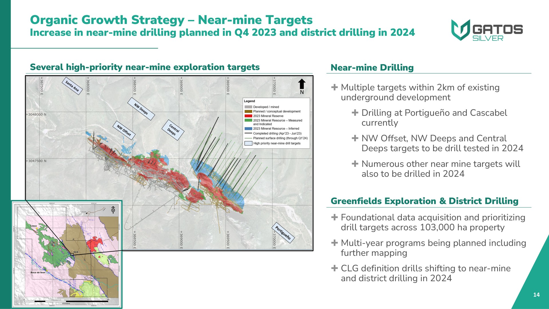 organic growth strategy near mine targets increase in near mine drilling planned in and district drilling in | Gatos Silver