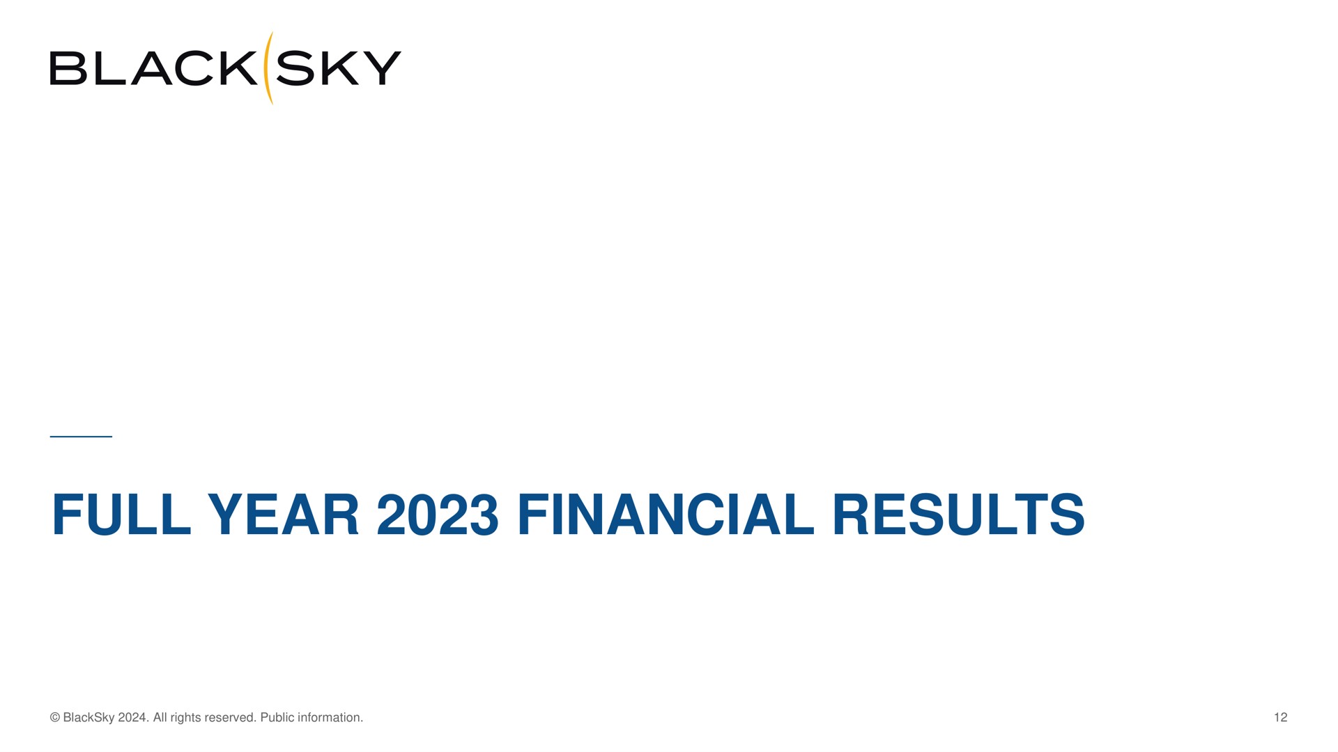 full year financial results black sky | BlackSky