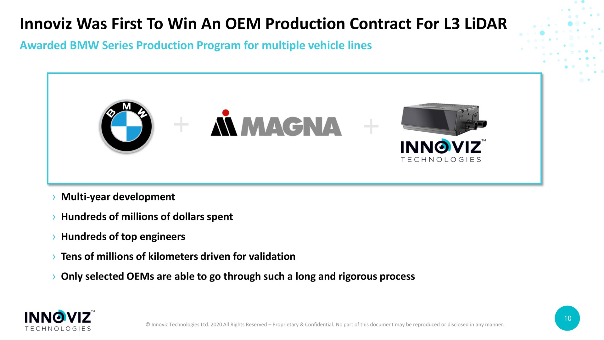 was first to win an production contract for | Innoviz