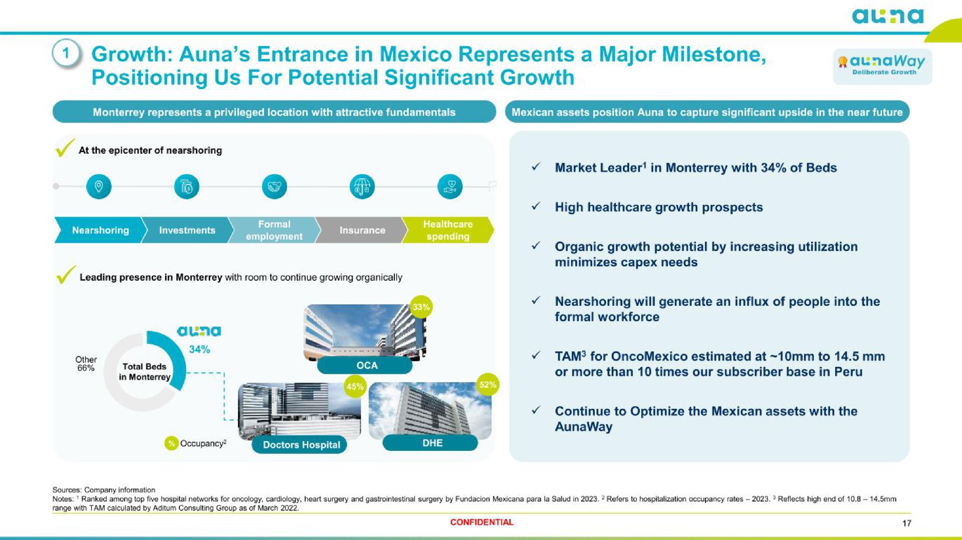 growth entrance in represents a major milestone positioning us for potential significant growth | Auna SA
