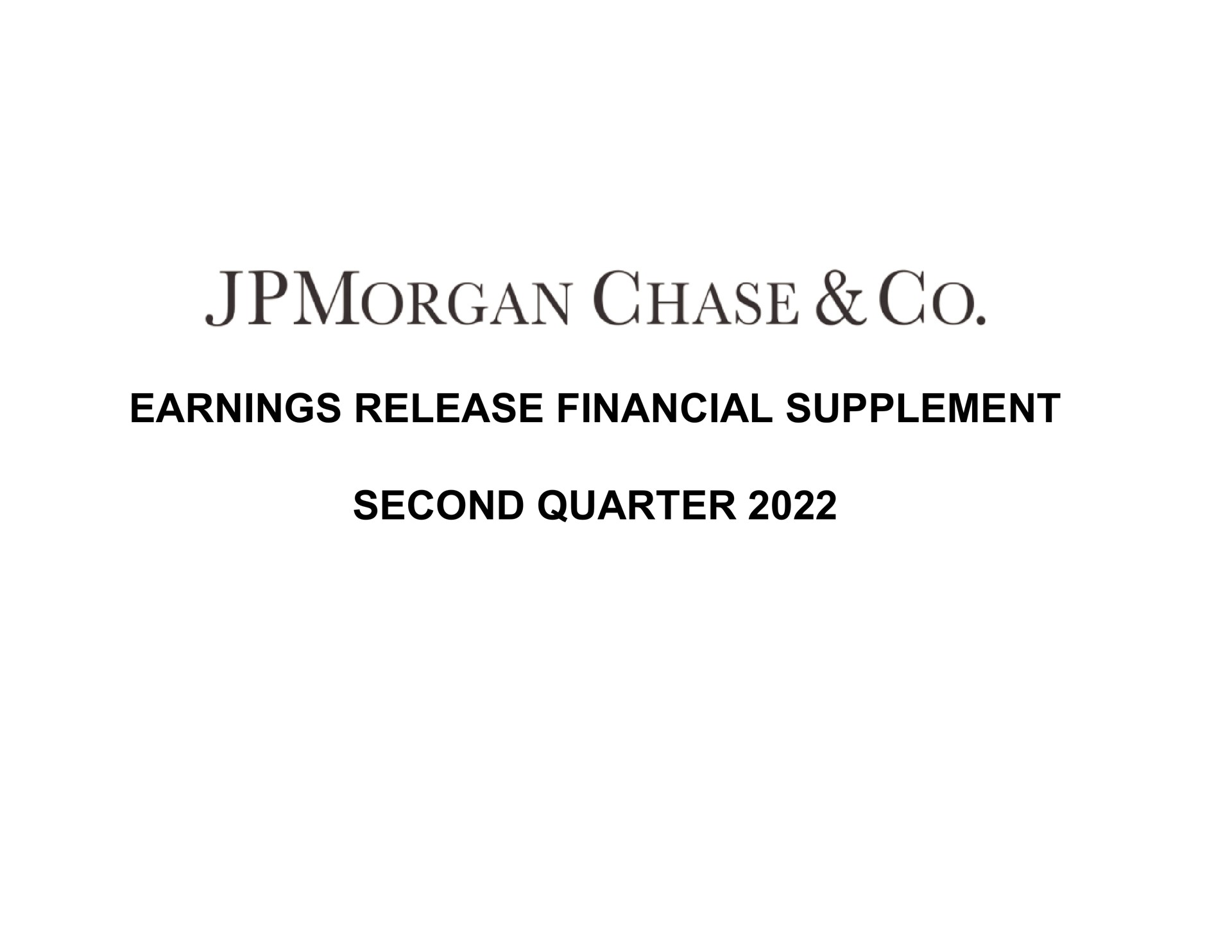 earnings release financial supplement second quarter chase | J.P.Morgan