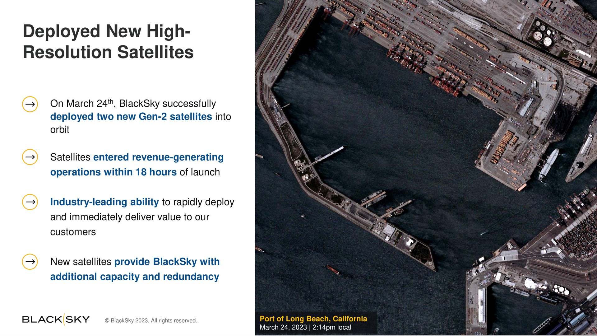 deployed new high resolution satellites | BlackSky