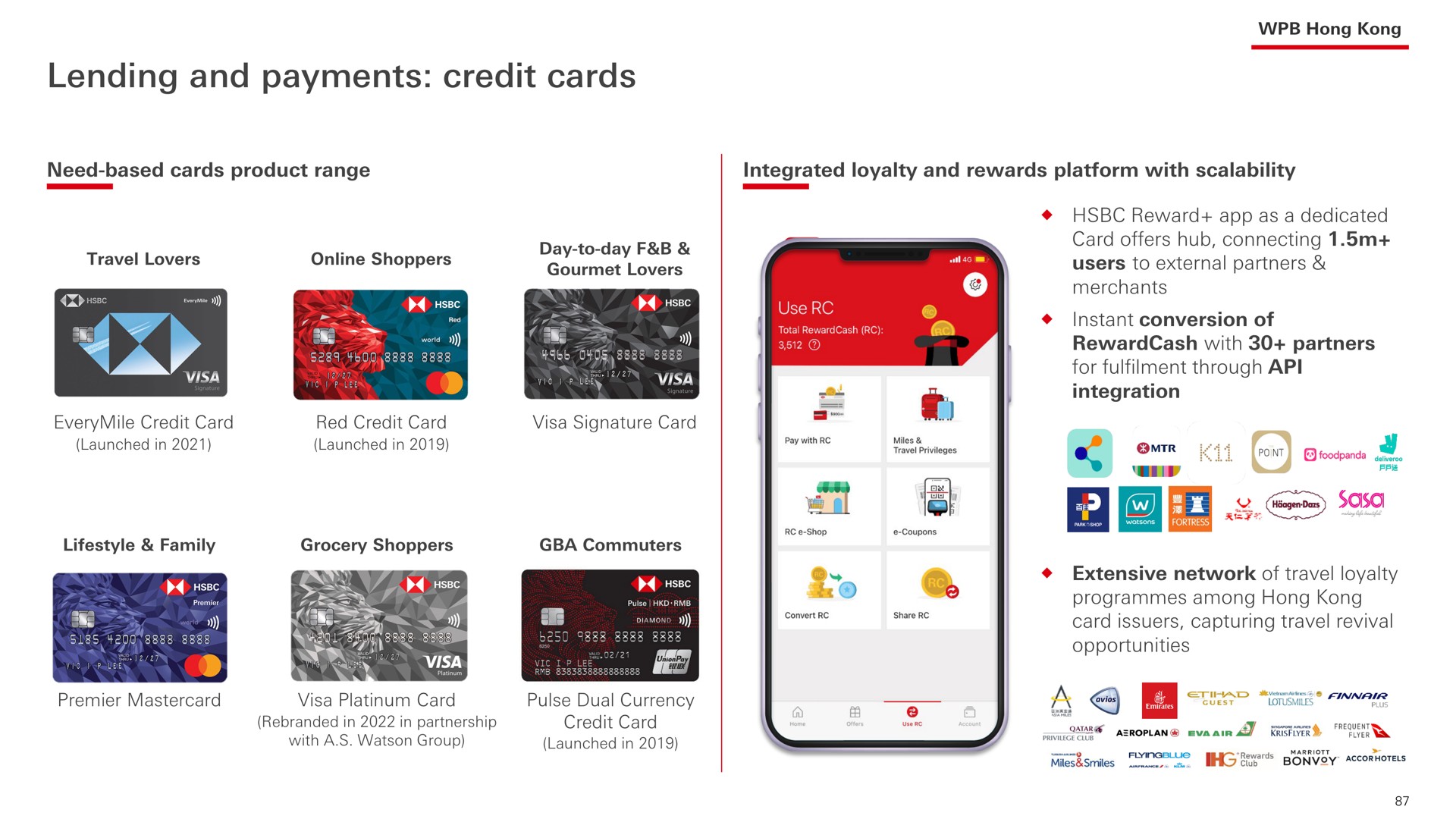 lending and payments credit cards he | HSBC